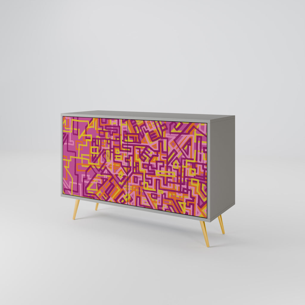 Aparador de 2 puertas LOVELY MEMORIES en acabado gris