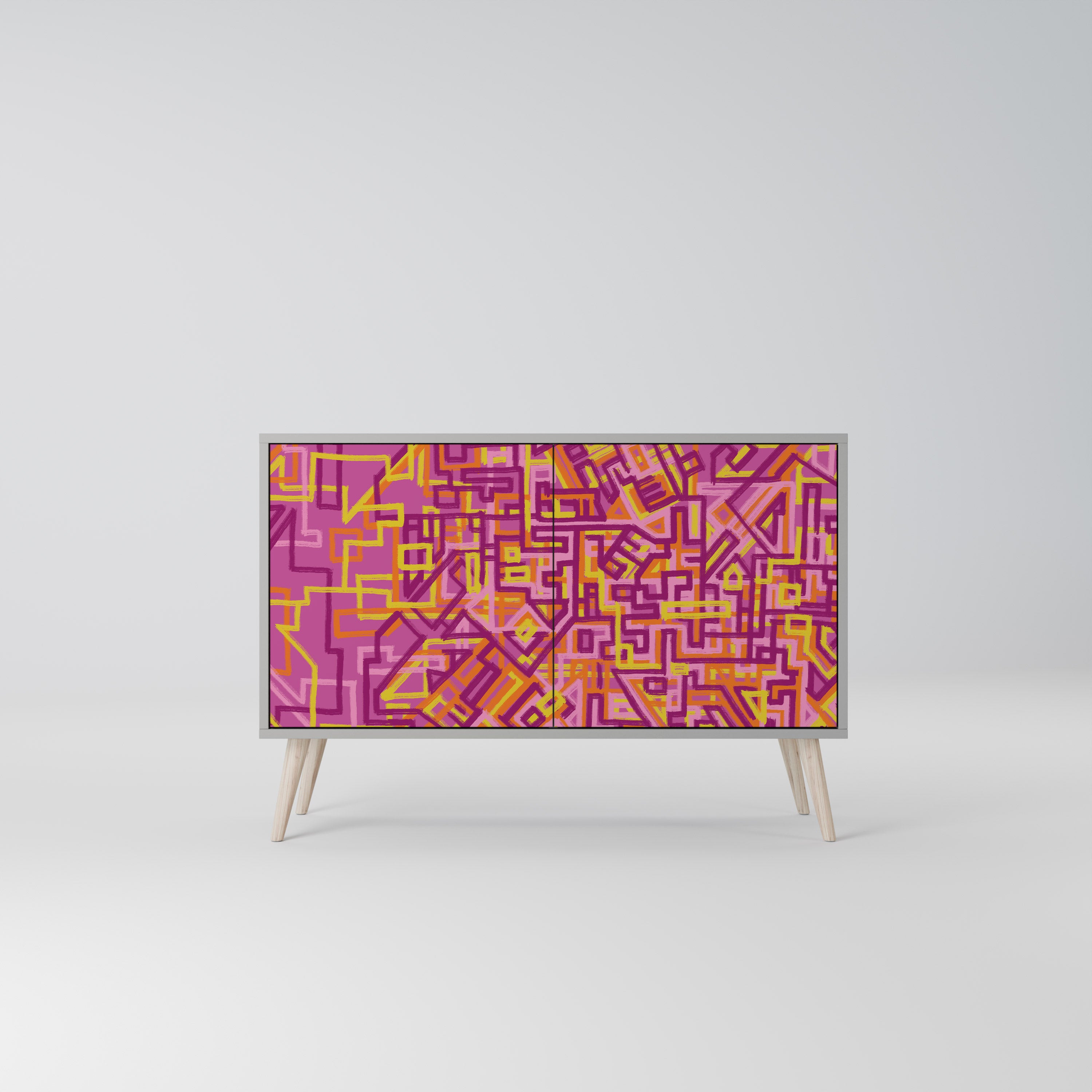 Aparador de 2 puertas LOVELY MEMORIES en acabado gris