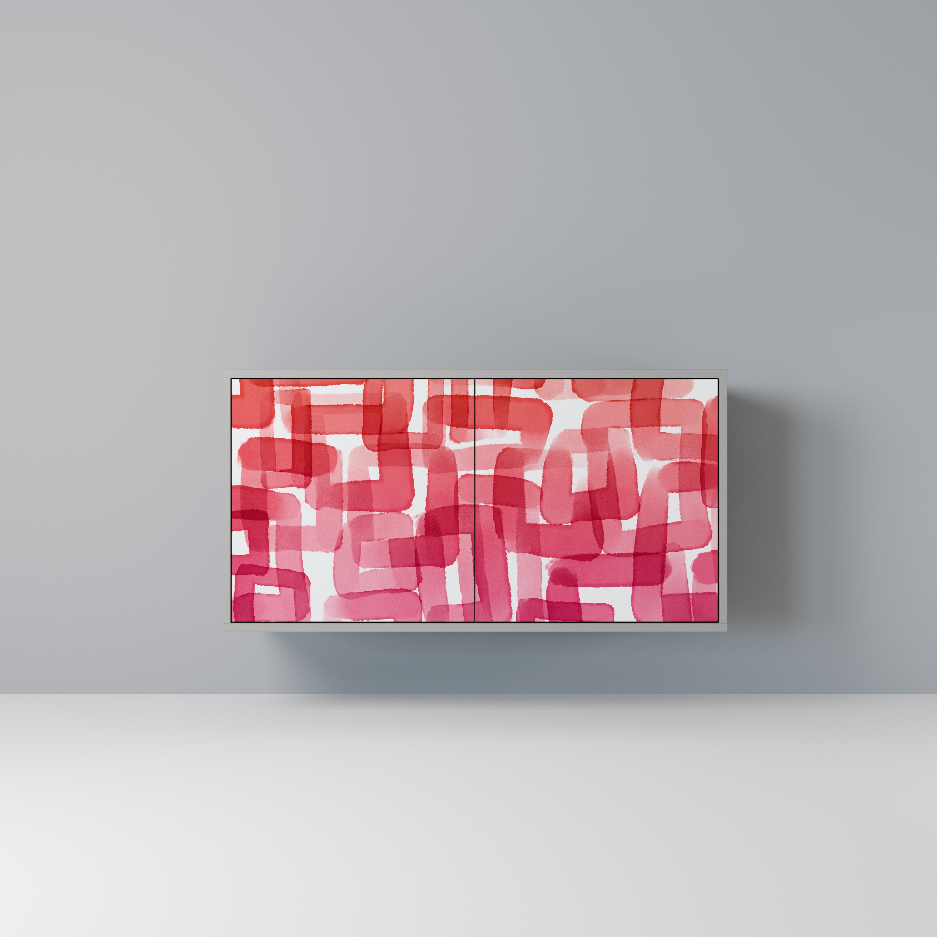 Aparador CUBISMO KALEIDOSCÓPICO de 2 puertas en acabado gris