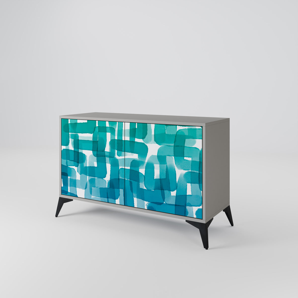 TURQUOISE RECTANGLES Aparador de 2 Puertas