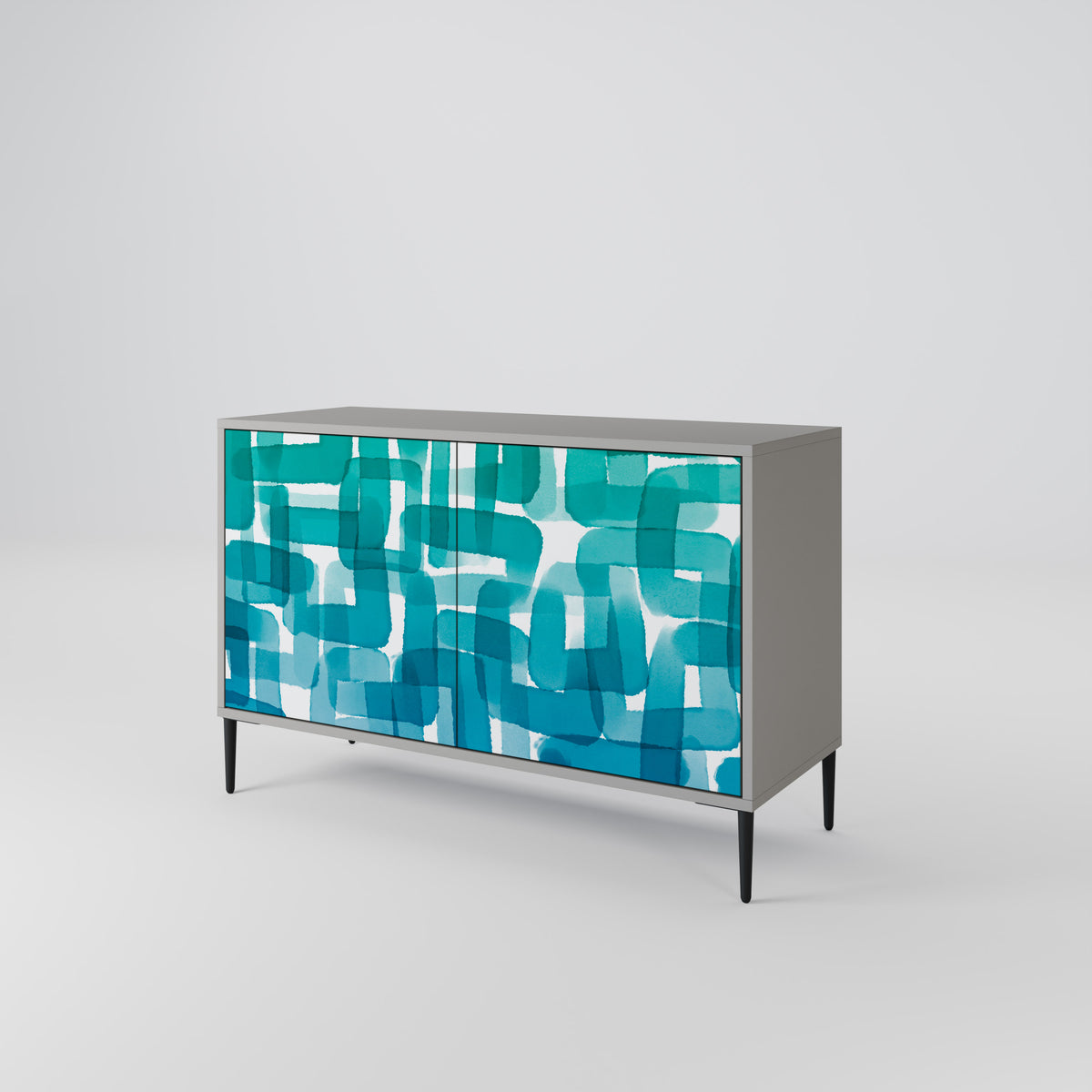 TURQUOISE RECTANGLES Aparador de 2 Puertas
