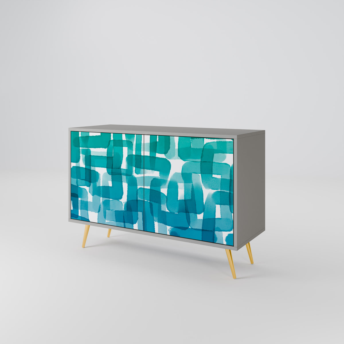 TURQUOISE RECTANGLES Aparador de 2 Puertas