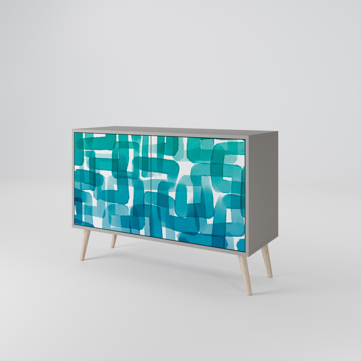 TURQUOISE RECTANGLES Aparador de 2 Puertas
