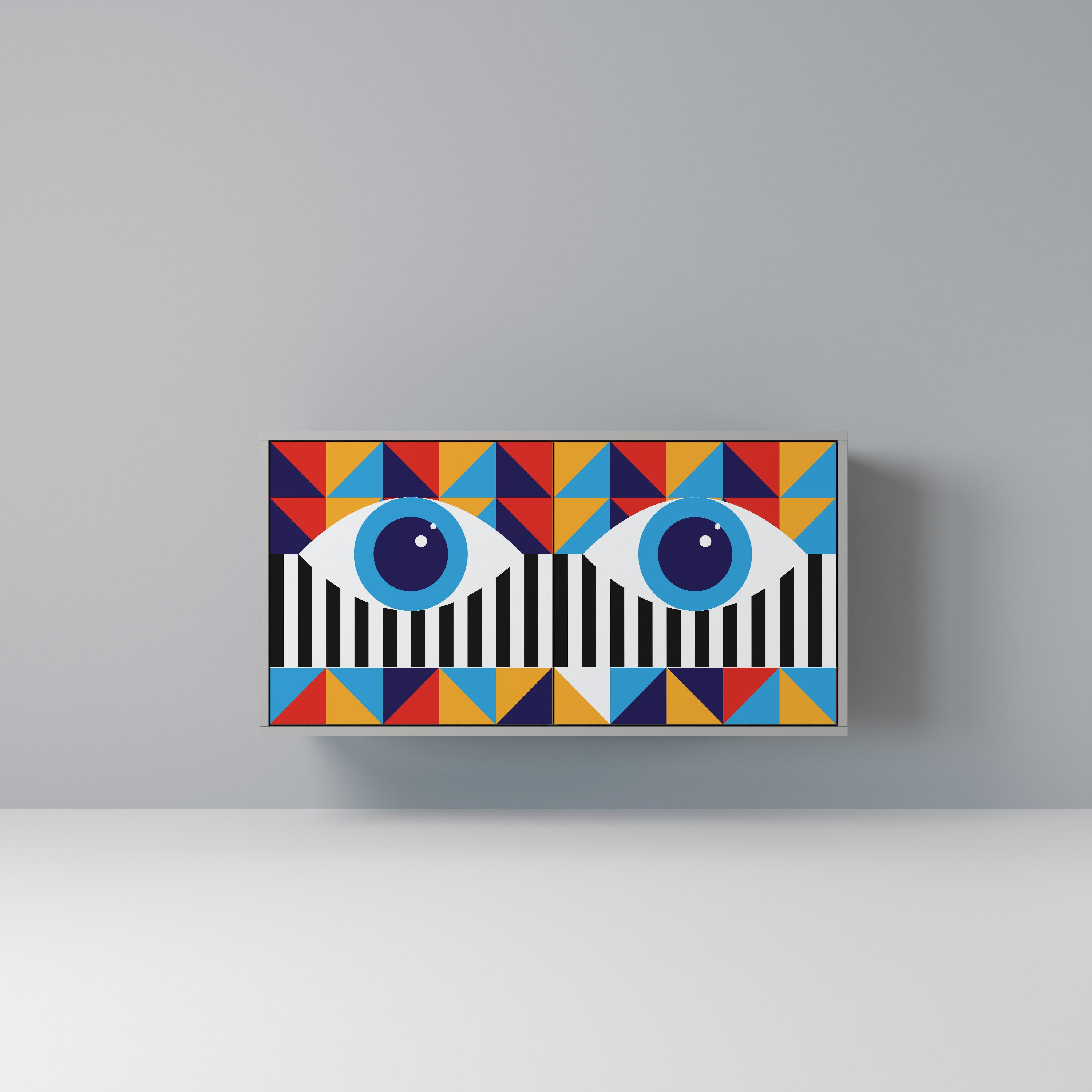 ABSTRACCIÓN Y GEOMETRÍA Aparador de 2 puertas en acabado gris
