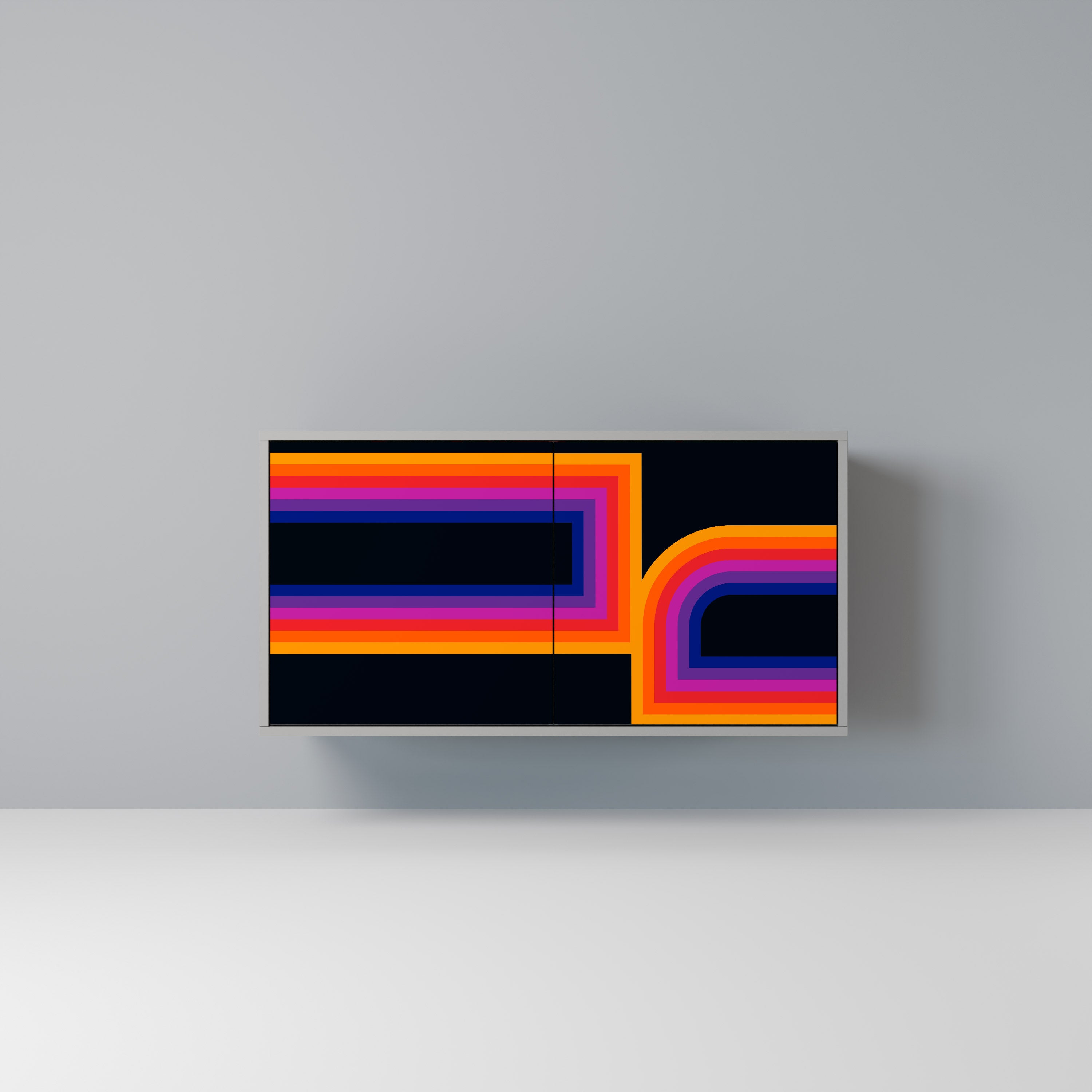 Aparador de 2 puertas BLINDED BY THE LIGHTS en acabado gris