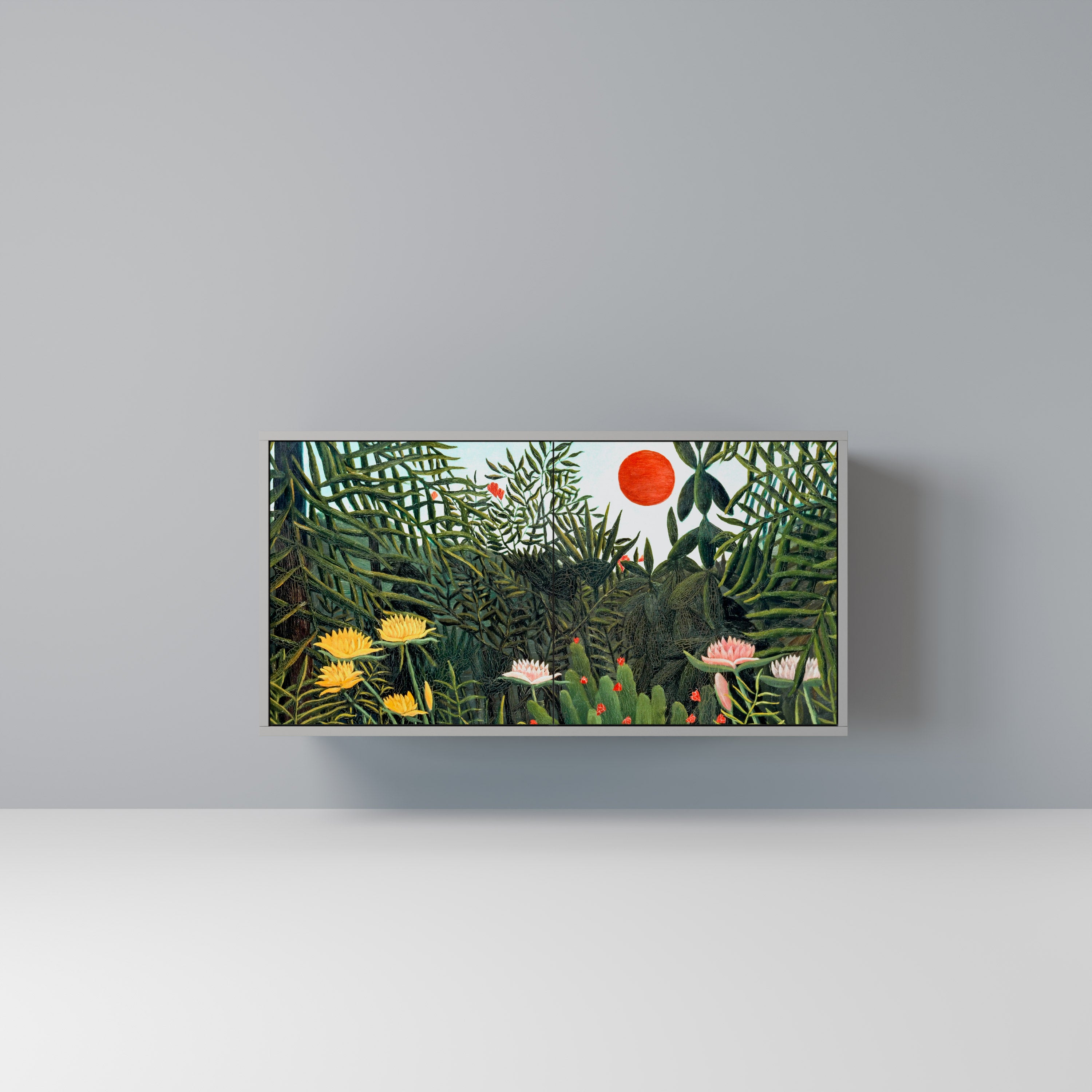 Aparador de 2 puertas VIRGIN FOREST WITH SUNSET en acabado gris