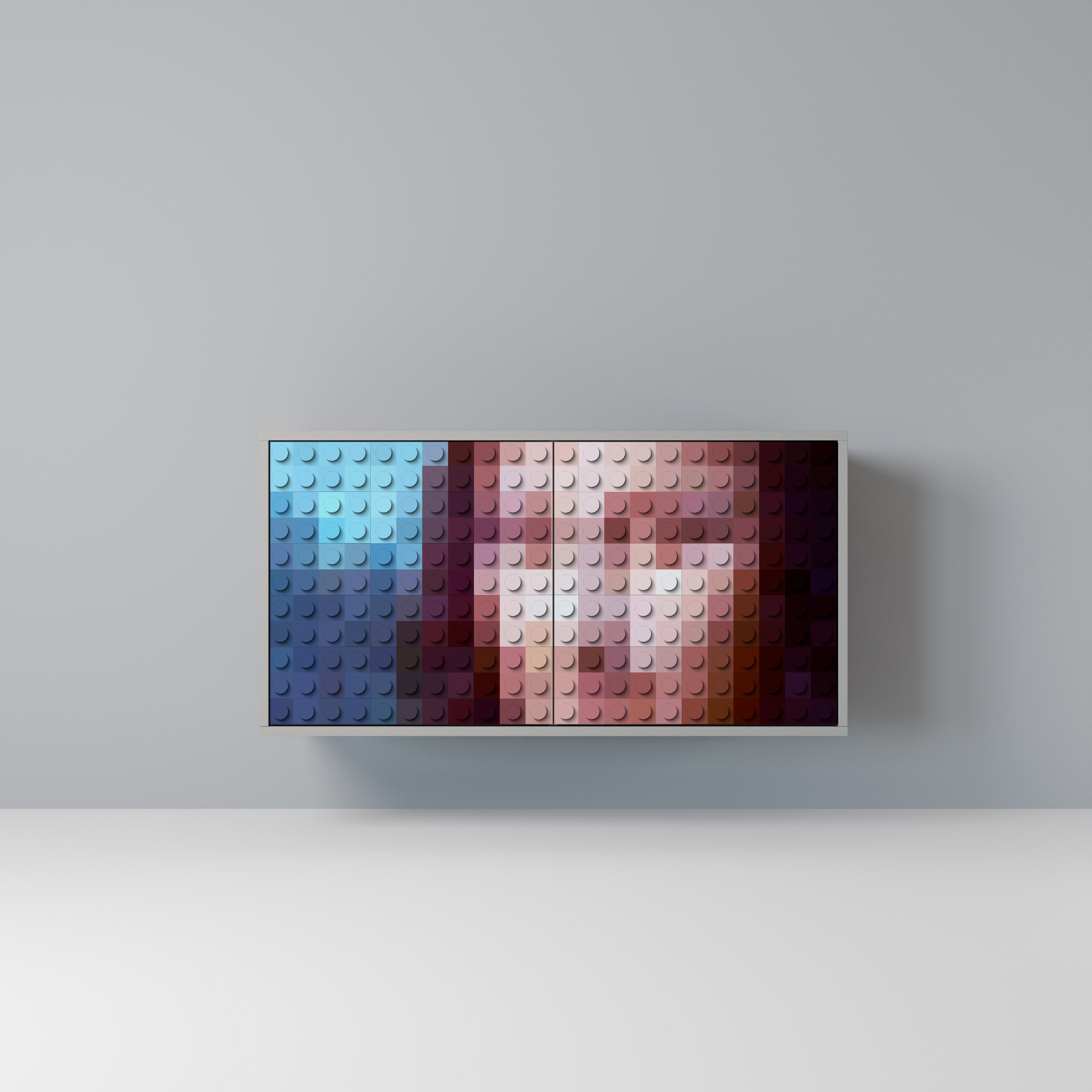 Aparador de 2 puertas CONSTRUCTIVE ART en acabado gris