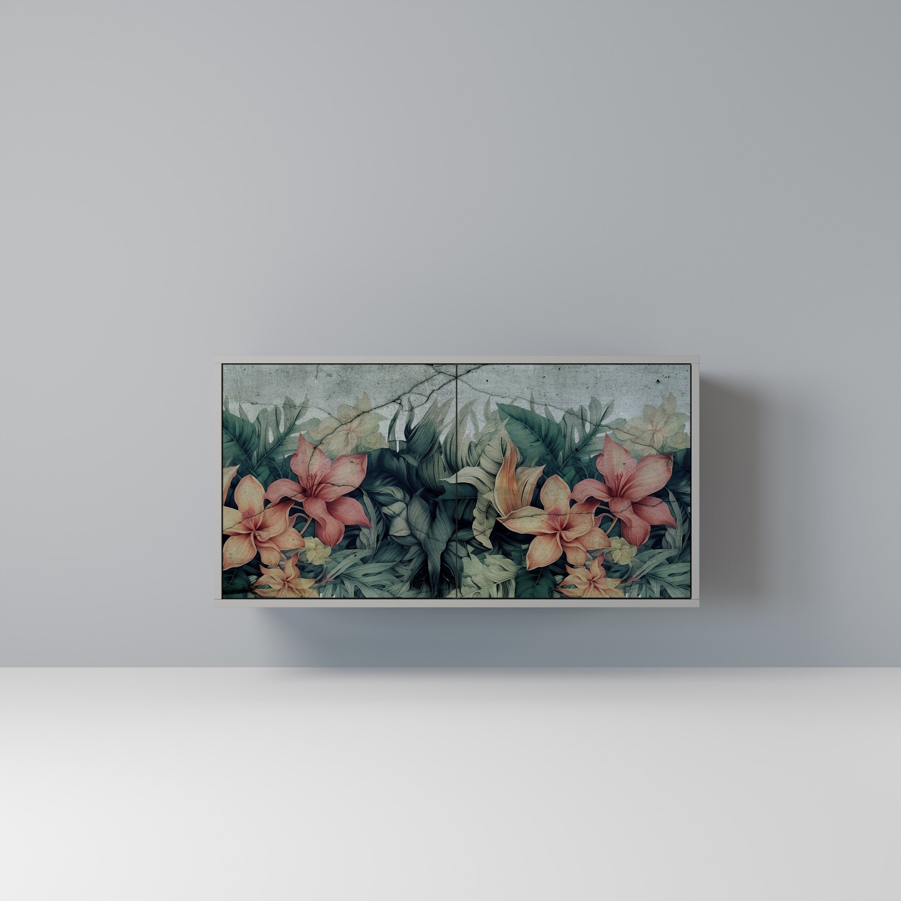 Aparador de 2 puertas HEAVENLY BLOOM en acabado gris