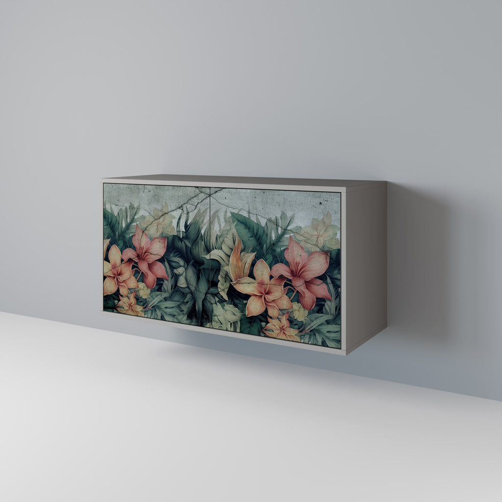 Aparador de 2 puertas HEAVENLY BLOOM en acabado gris