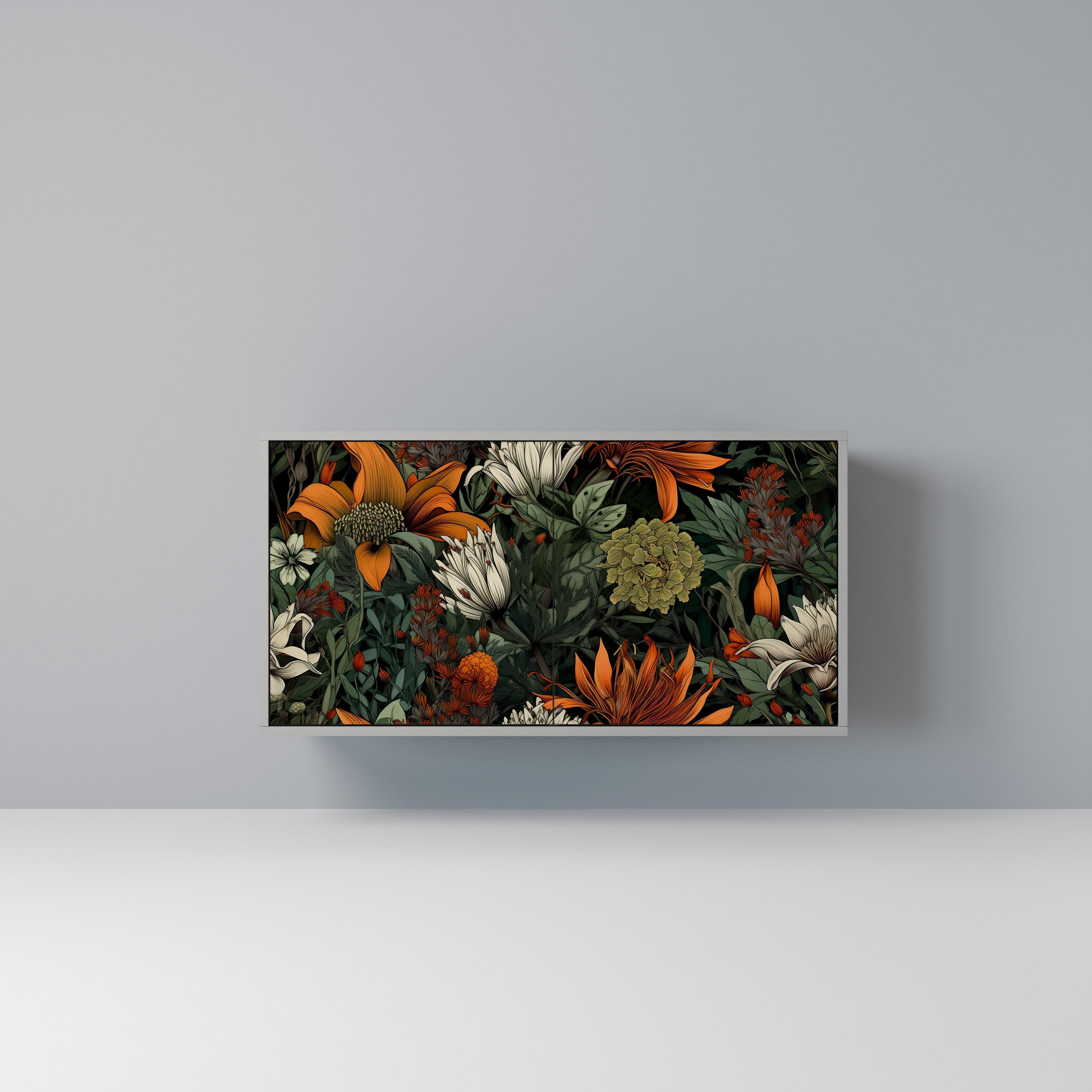 Aparador de 2 puertas MIDNIGHT SPROUT con acabado gris