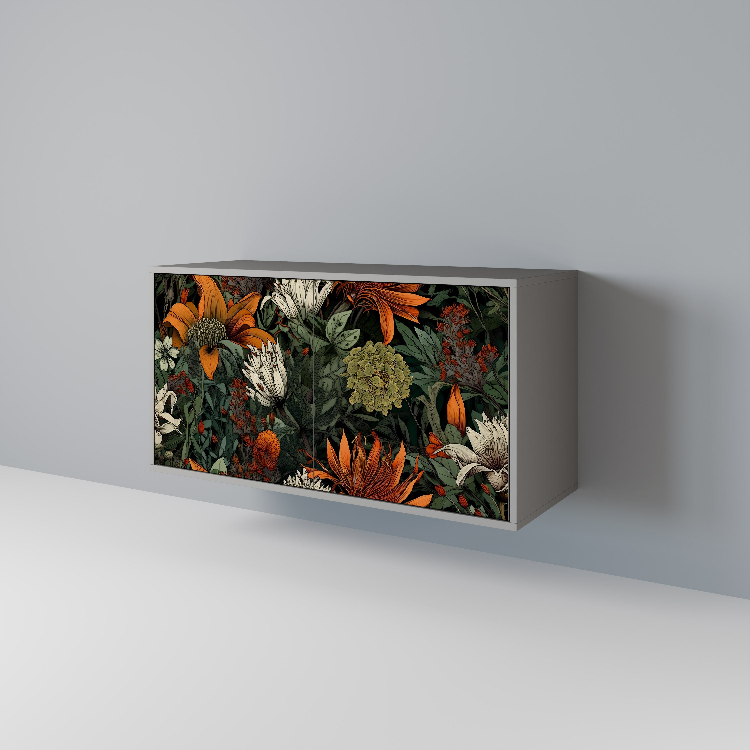 Aparador de 2 puertas MIDNIGHT SPROUT con acabado gris