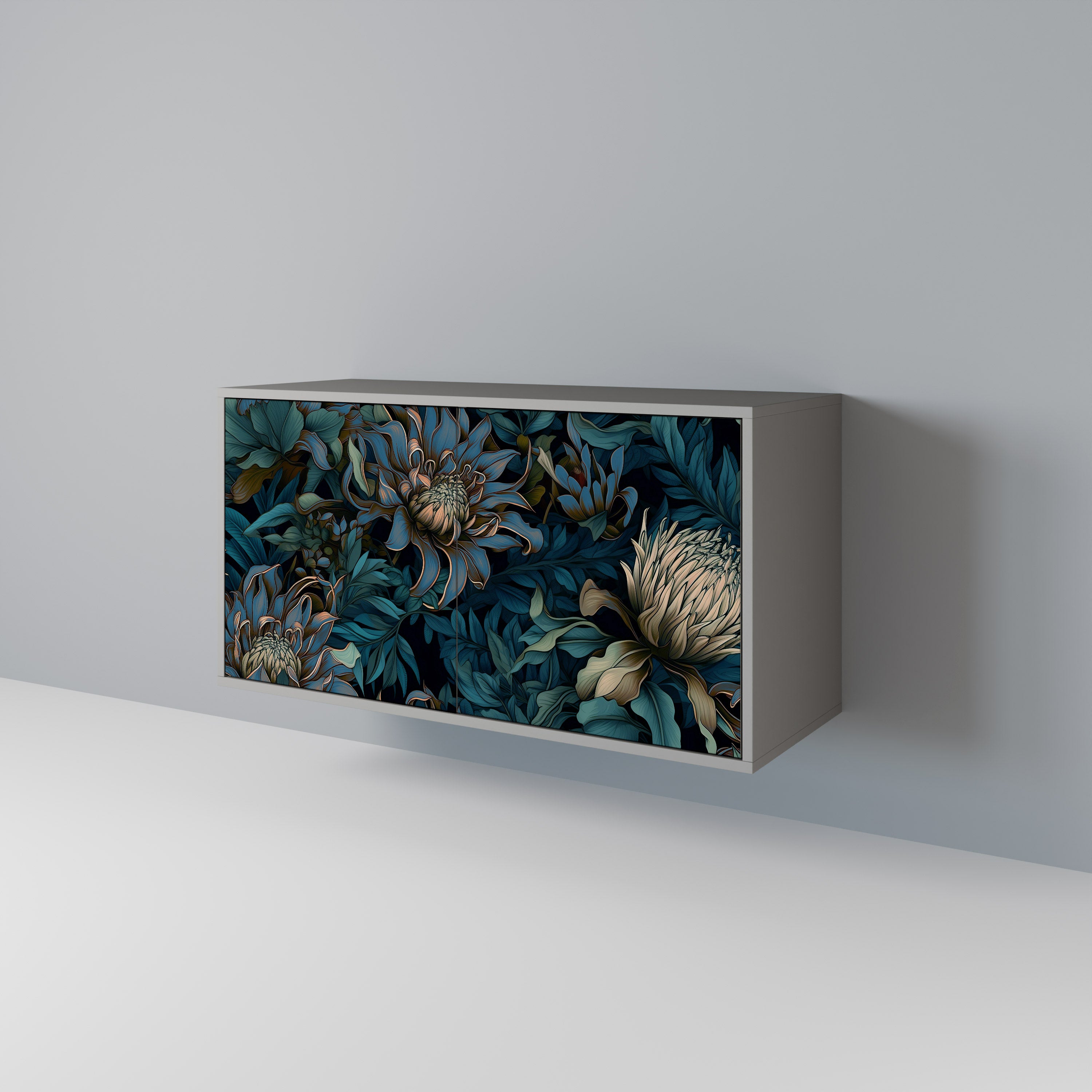 Aparador de 2 puertas TWILIGHT BLOOM en acabado gris