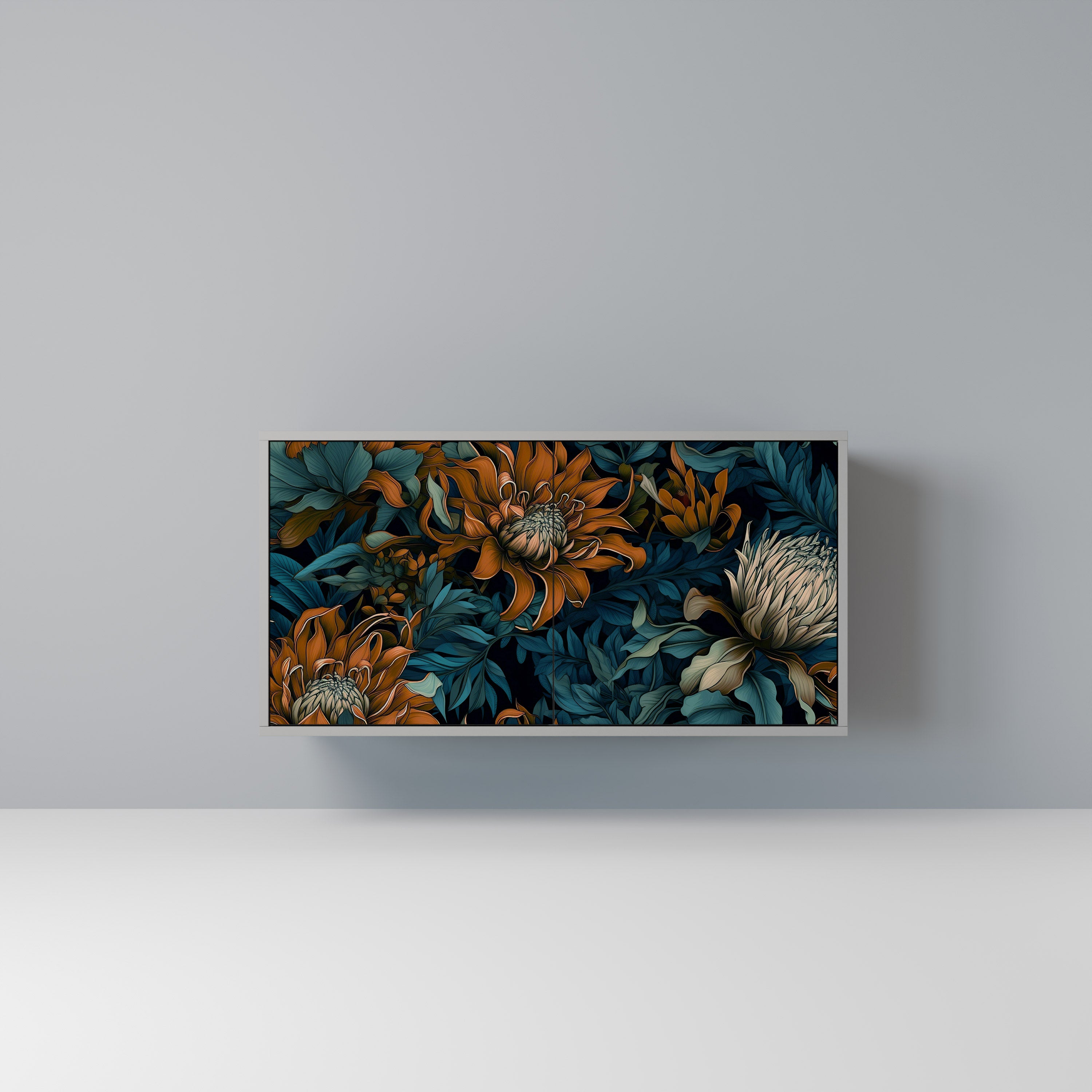 Aparador de 2 puertas MORNING BLOOM en acabado gris