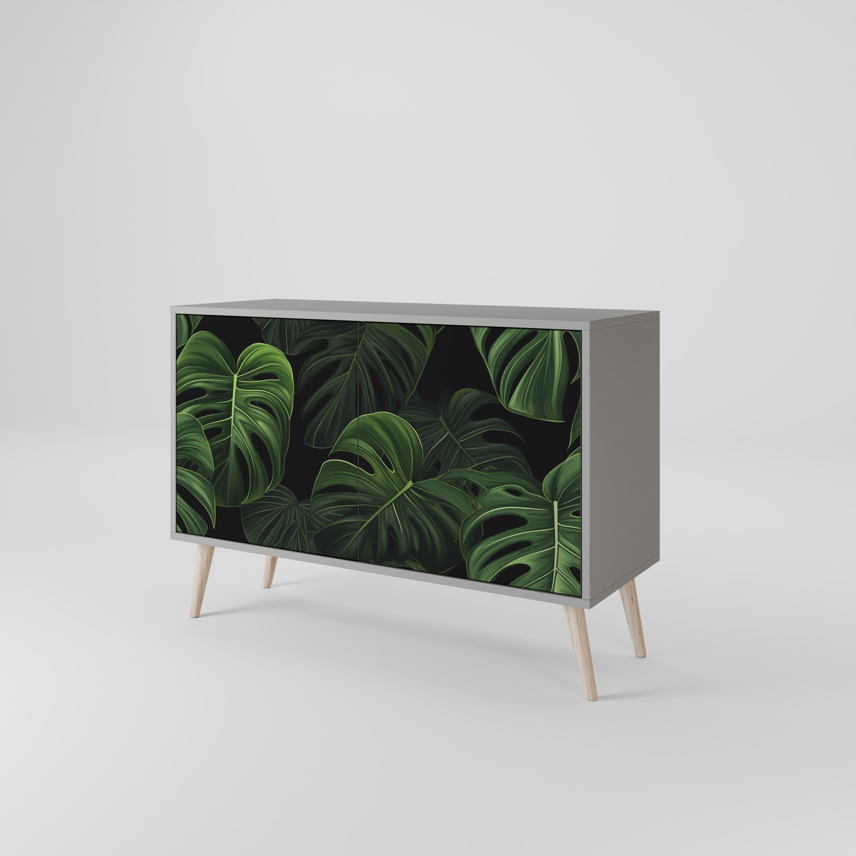 Aparador INFINITE MONSTERA de 2 puertas en acabado gris