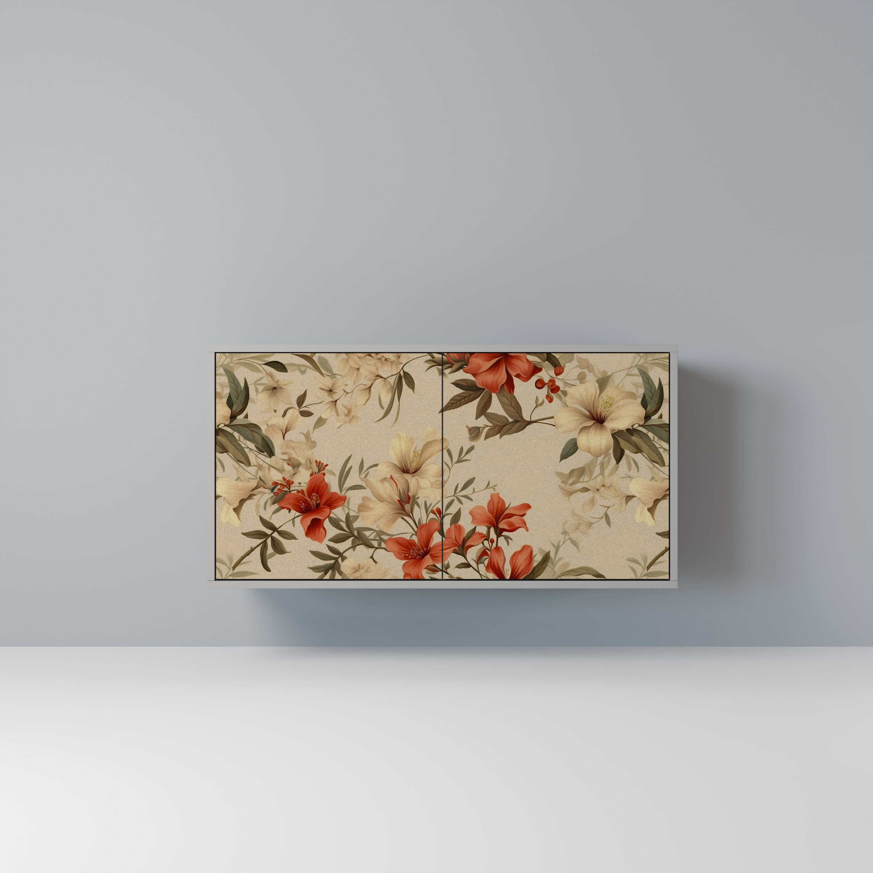 Aparador de 2 puertas BLOOMING HARMONY en acabado gris