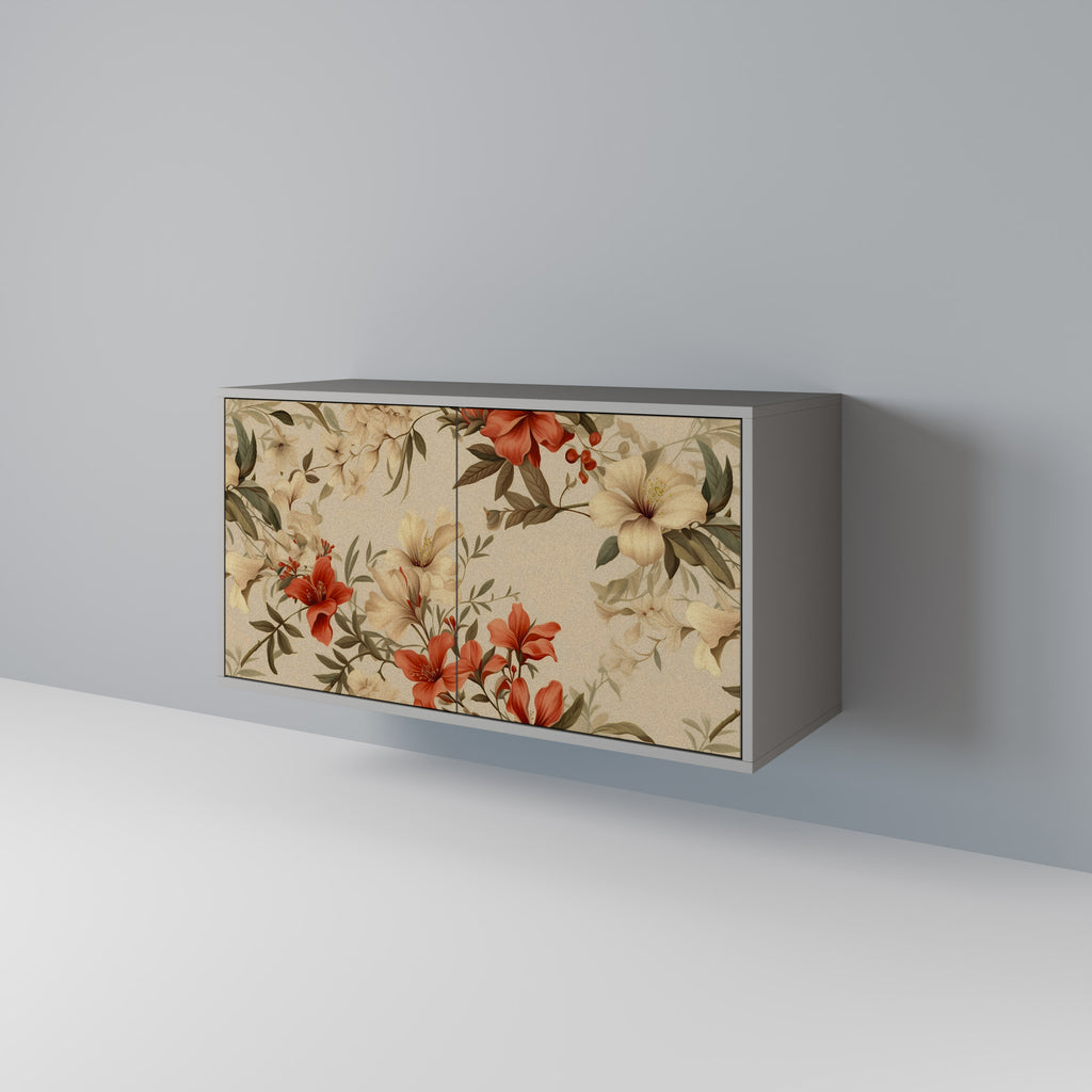 Aparador de 2 puertas BLOOMING HARMONY en acabado gris