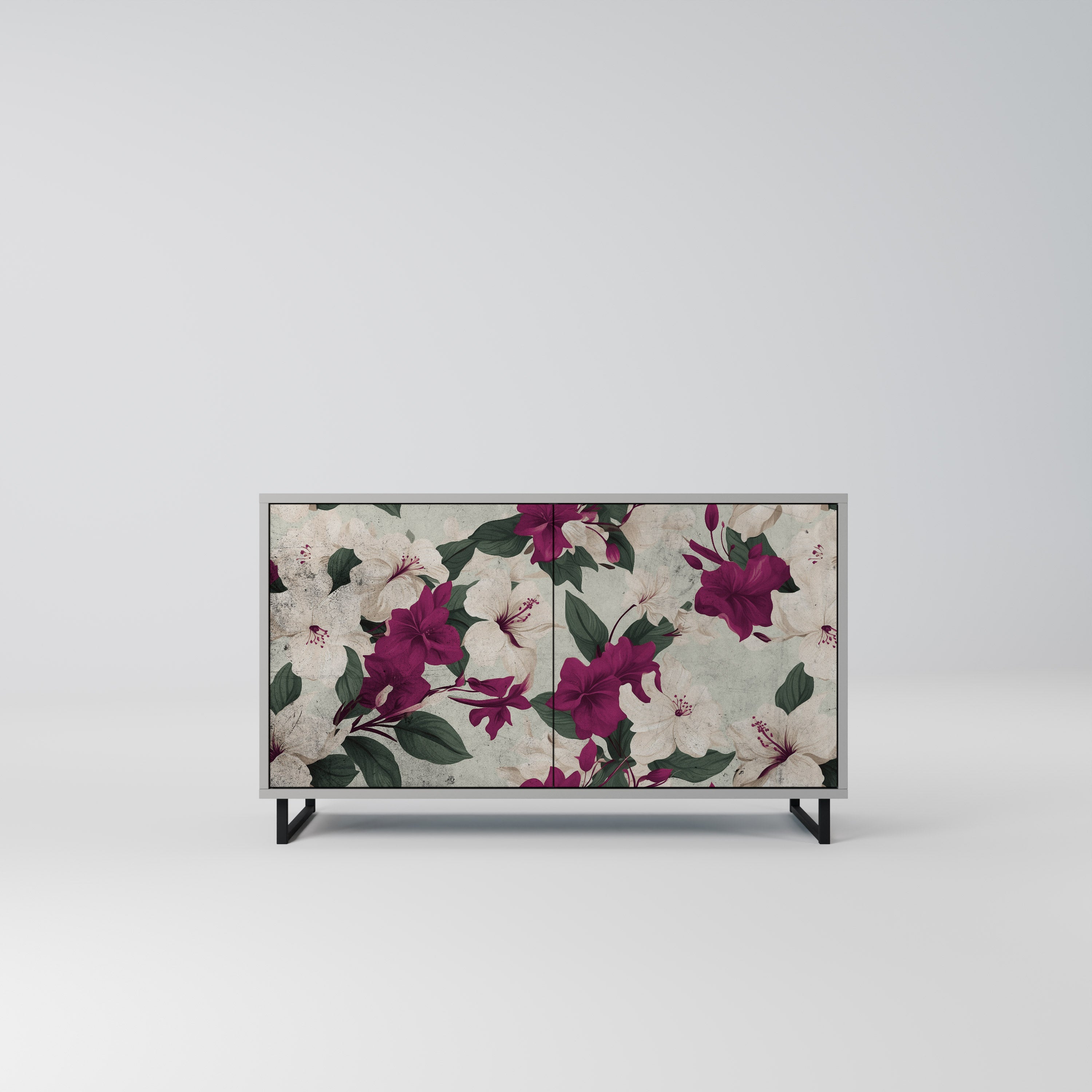 Aparador de 2 puertas FLOWERET DREAM en acabado gris