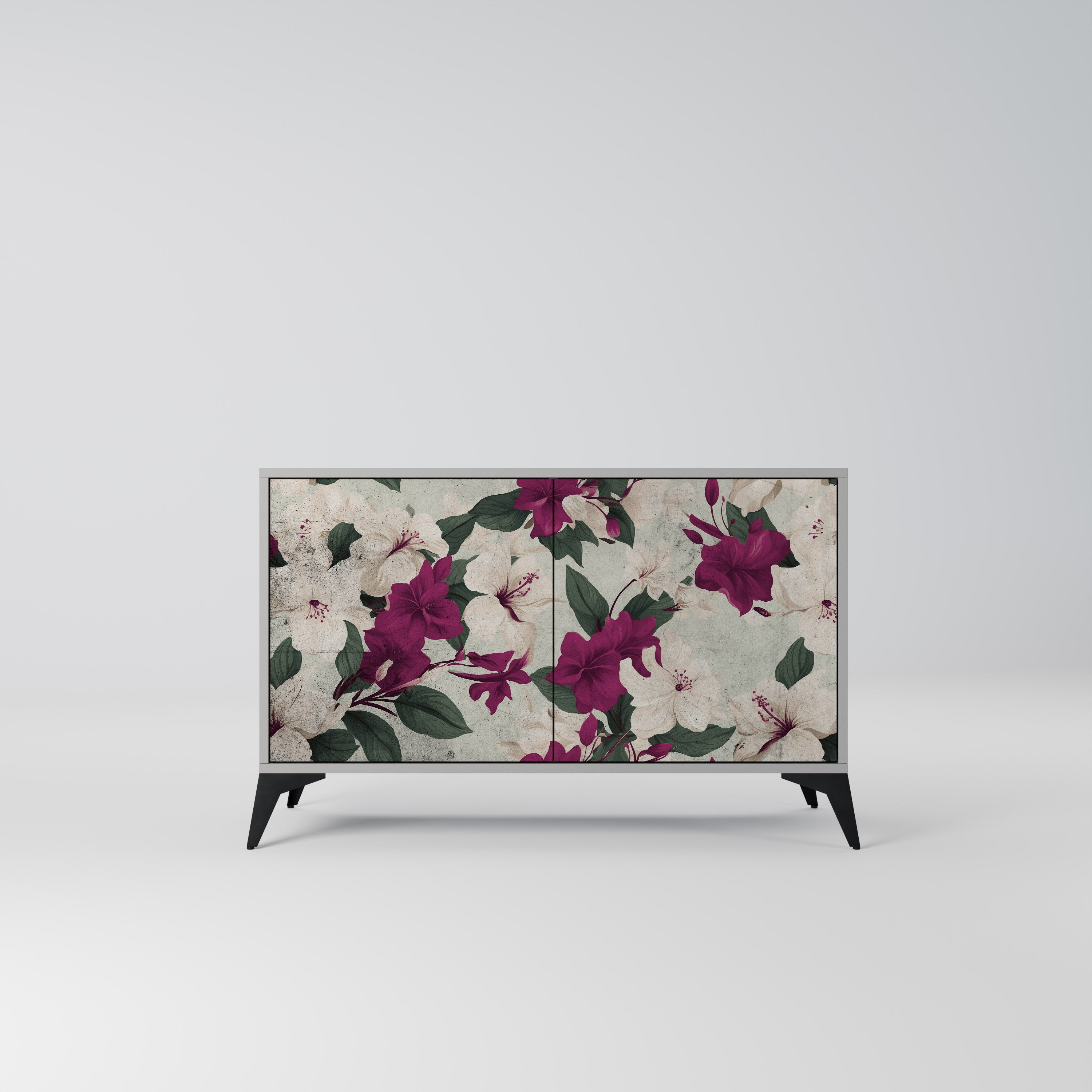 Aparador de 2 puertas FLOWERET DREAM en acabado gris