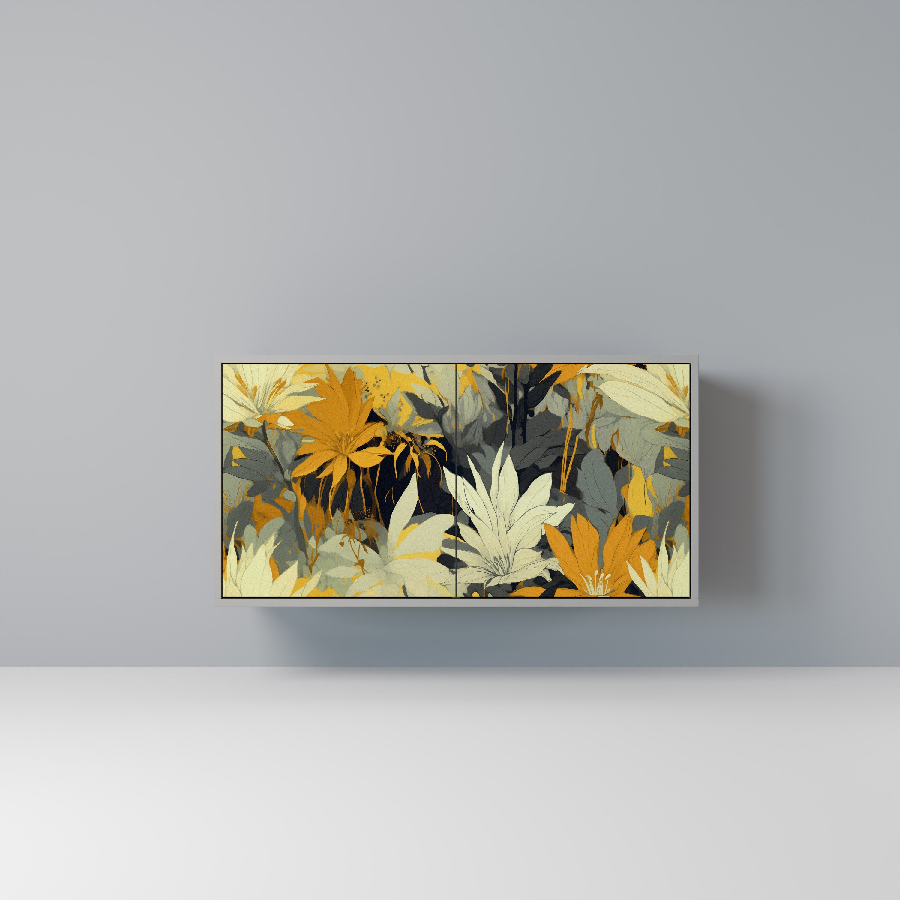 Aparador de 2 puertas SUNKISSED LILY en acabado gris