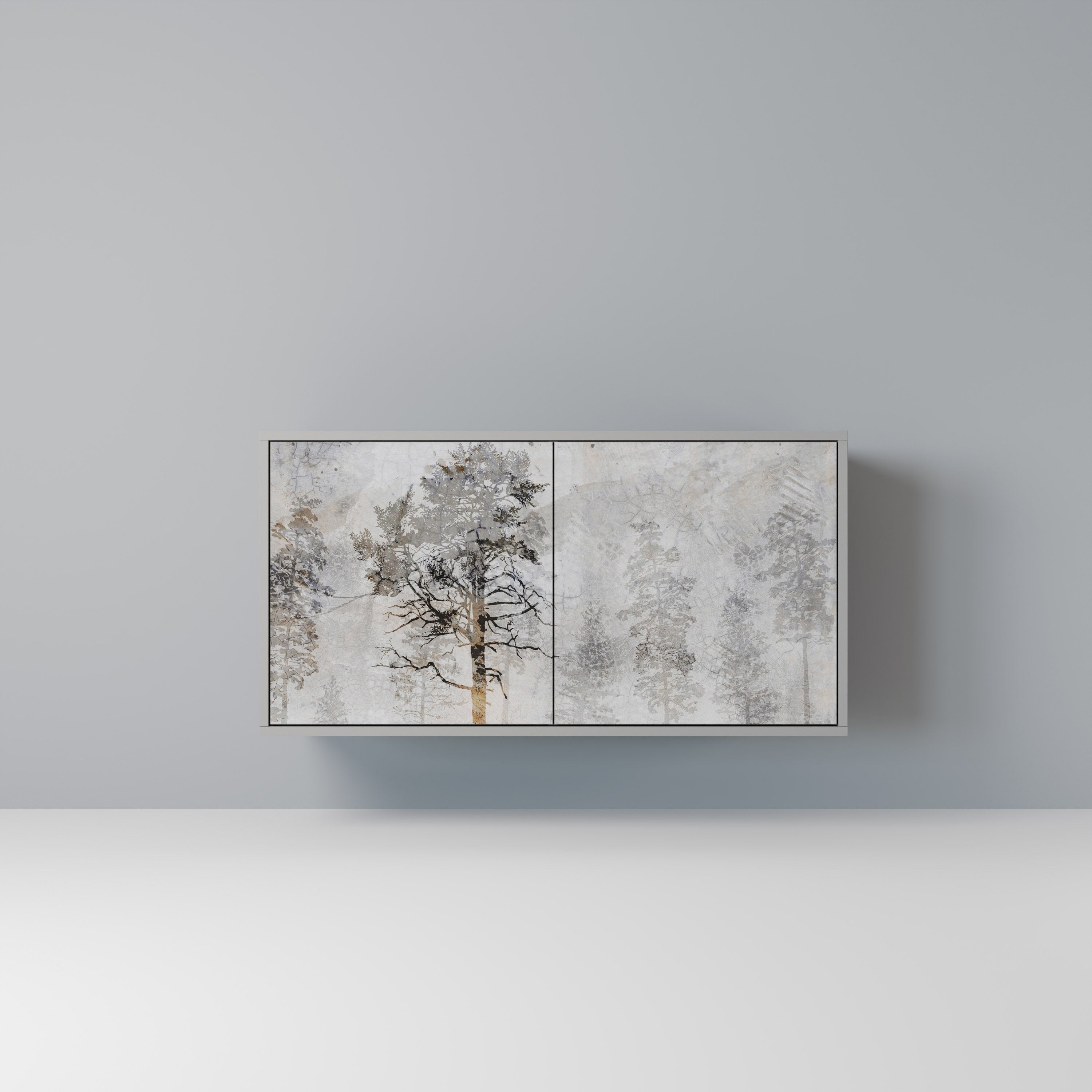 Aparador de 2 puertas FADE IN THE TREES en acabado gris