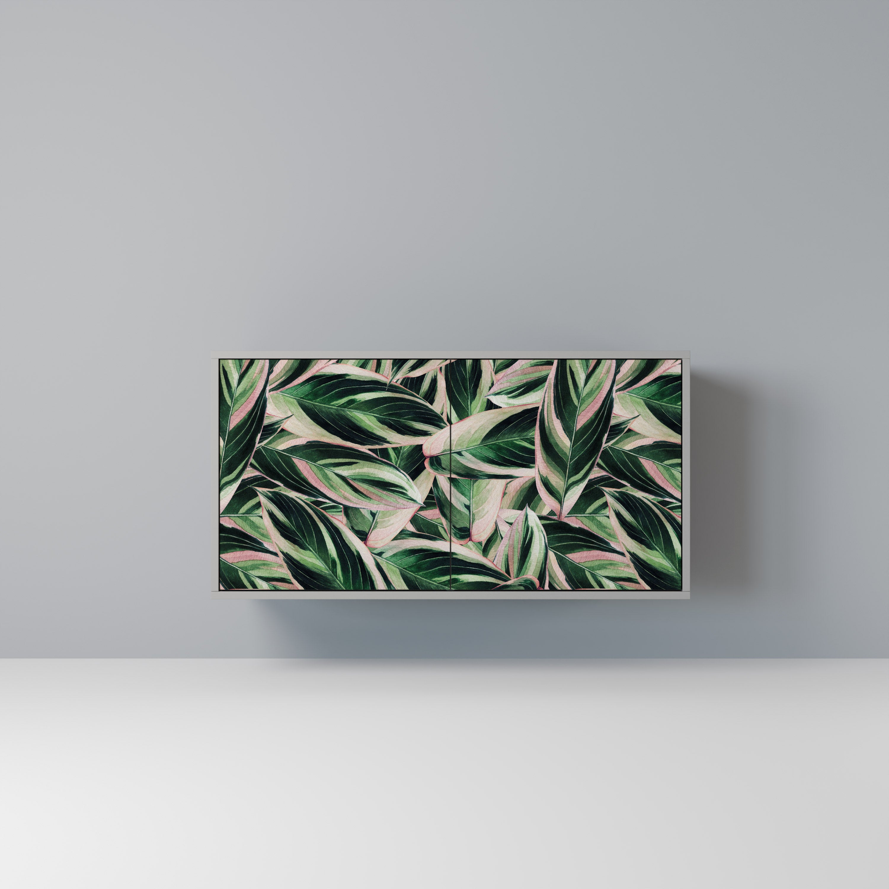 Aparador EERIE STROMANTHE de 2 puertas con acabado gris