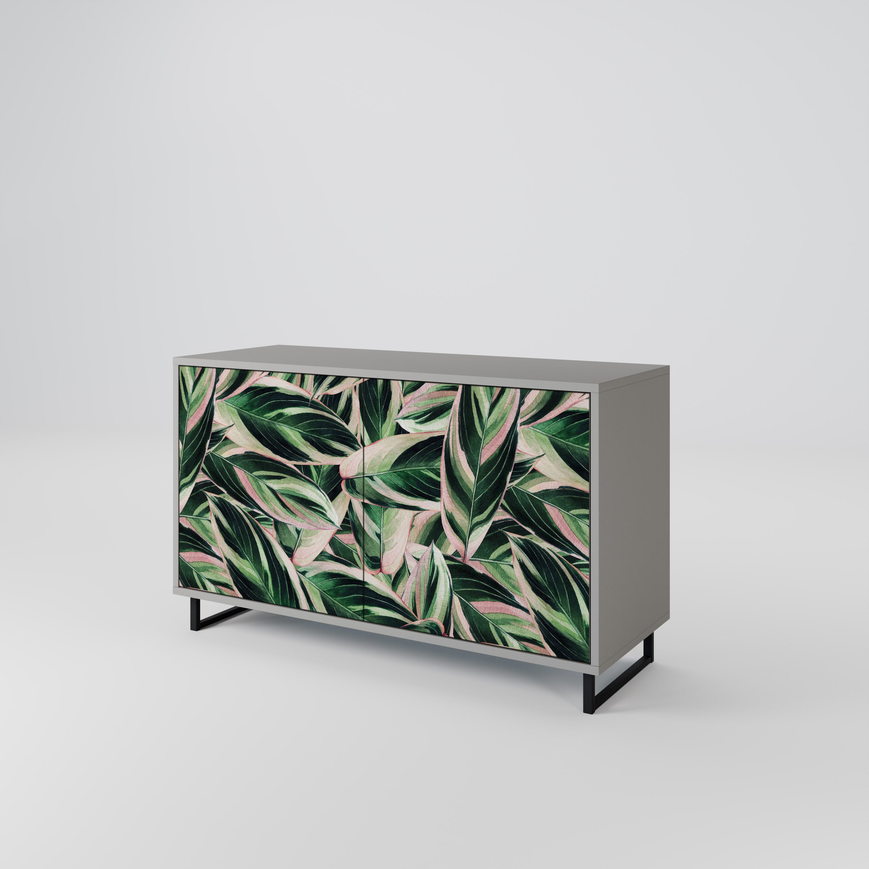 Aparador EERIE STROMANTHE de 2 puertas con acabado gris