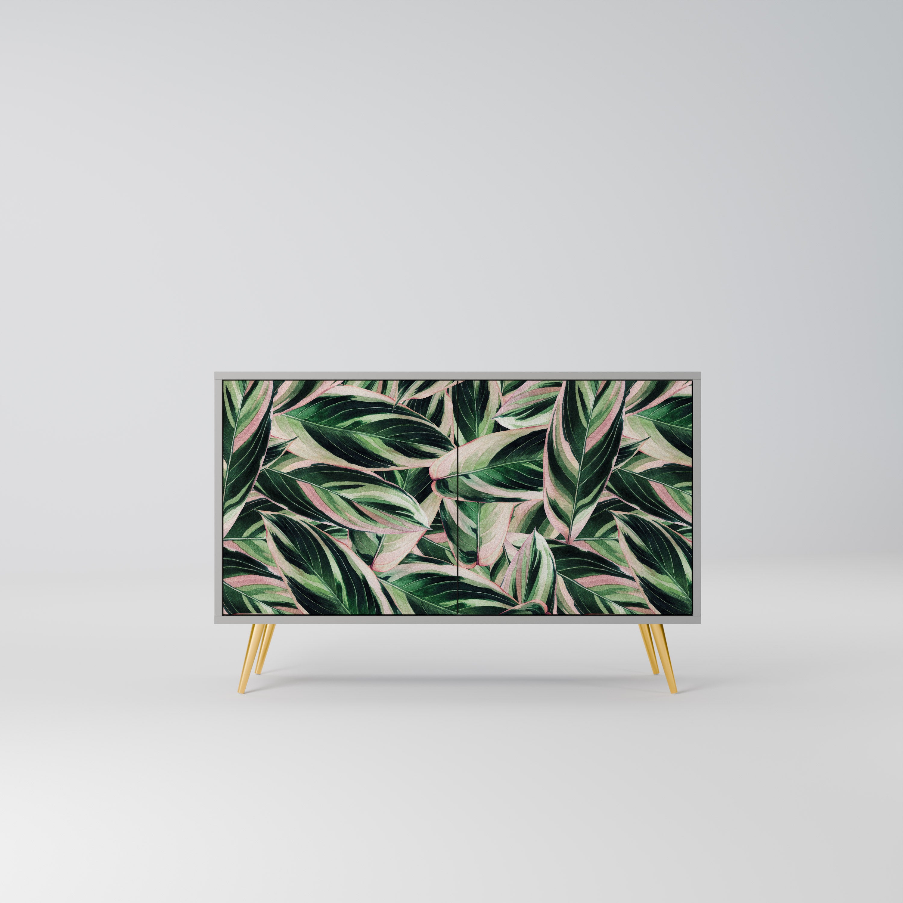 Aparador EERIE STROMANTHE de 2 puertas con acabado gris