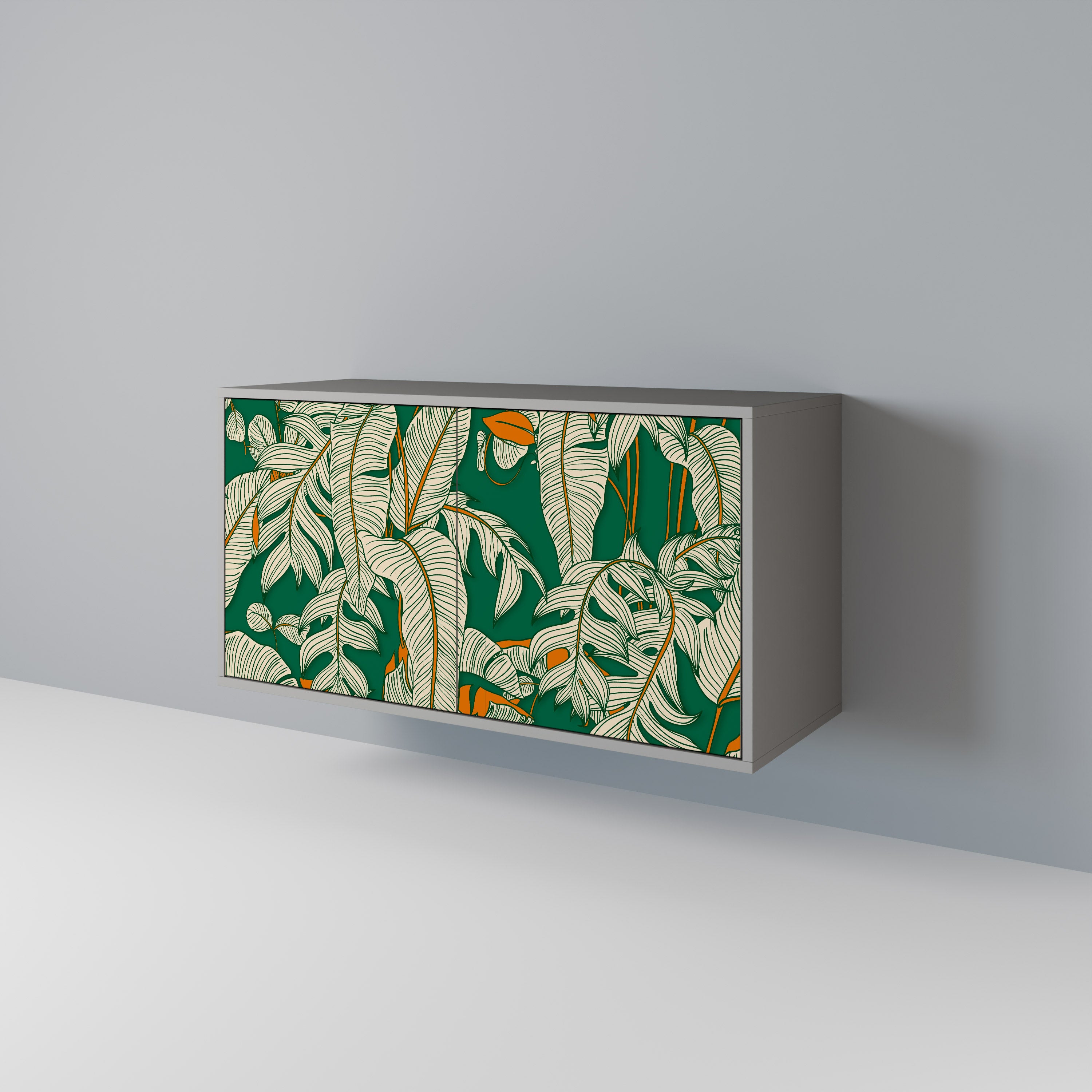 Aparador de 2 puertas VERDANT PLEASURES en acabado gris