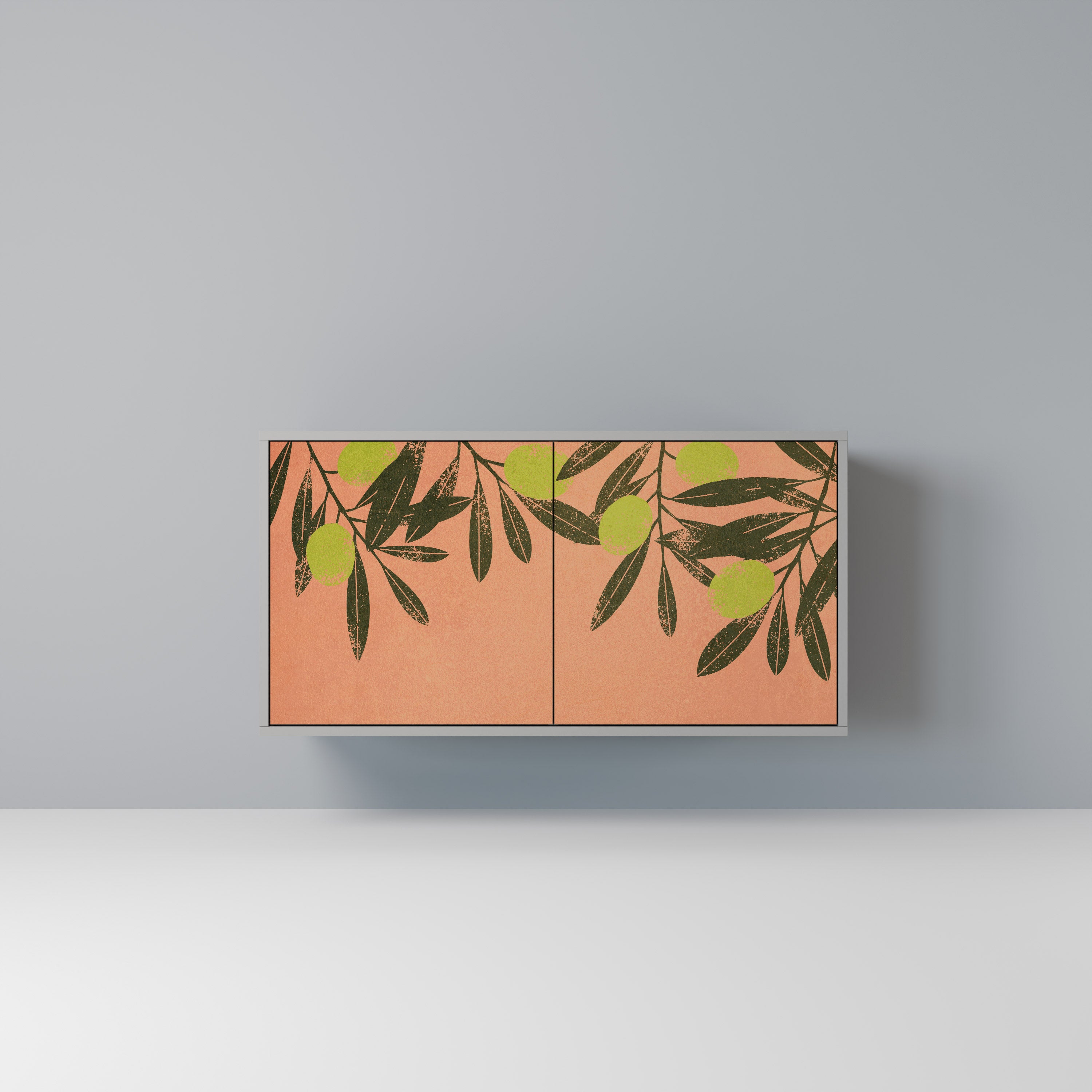 Aparador de 2 puertas JUICY OLIVES en acabado gris