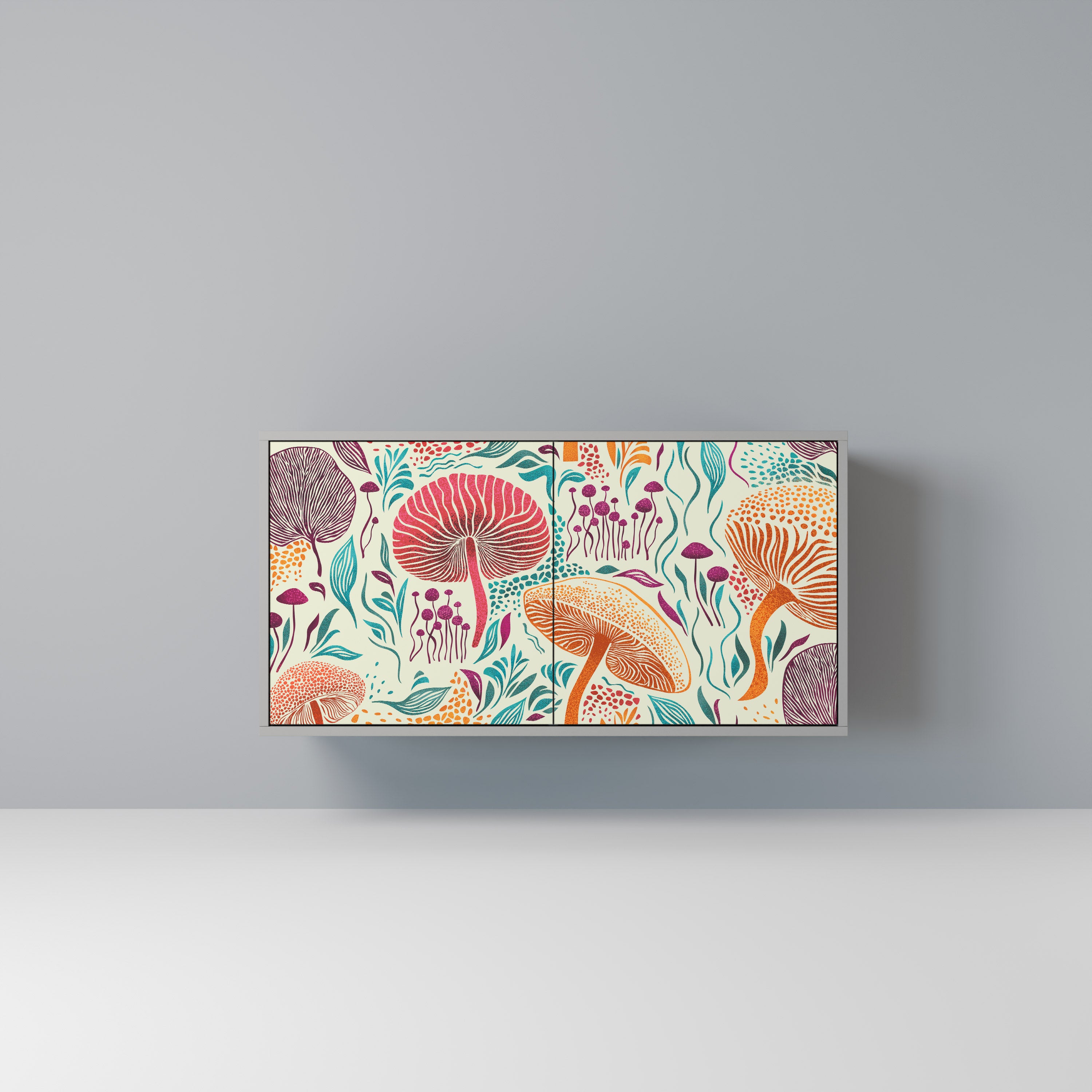 Aparador FUNGUS FANTASY de 2 puertas en acabado gris