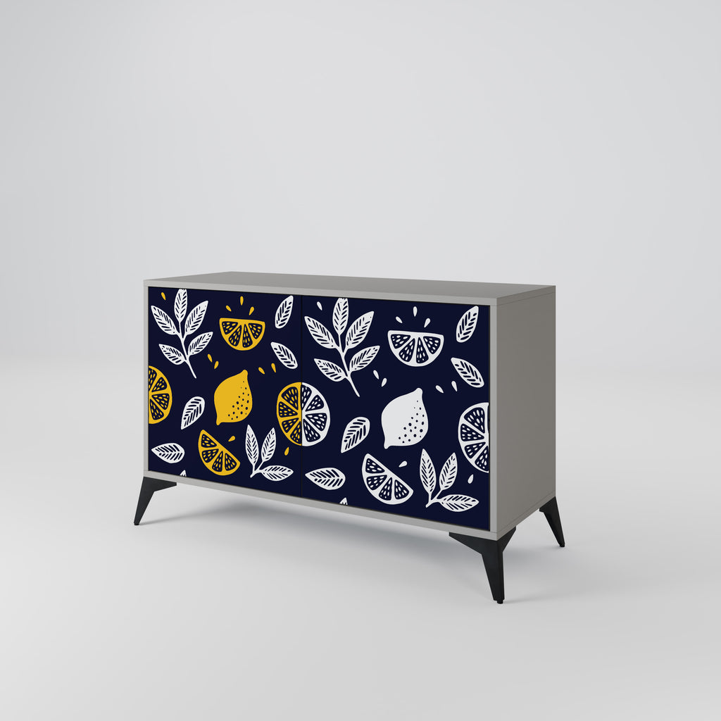 Aparador de 2 puertas CITRUS BLACK AND WHITE en acabado gris