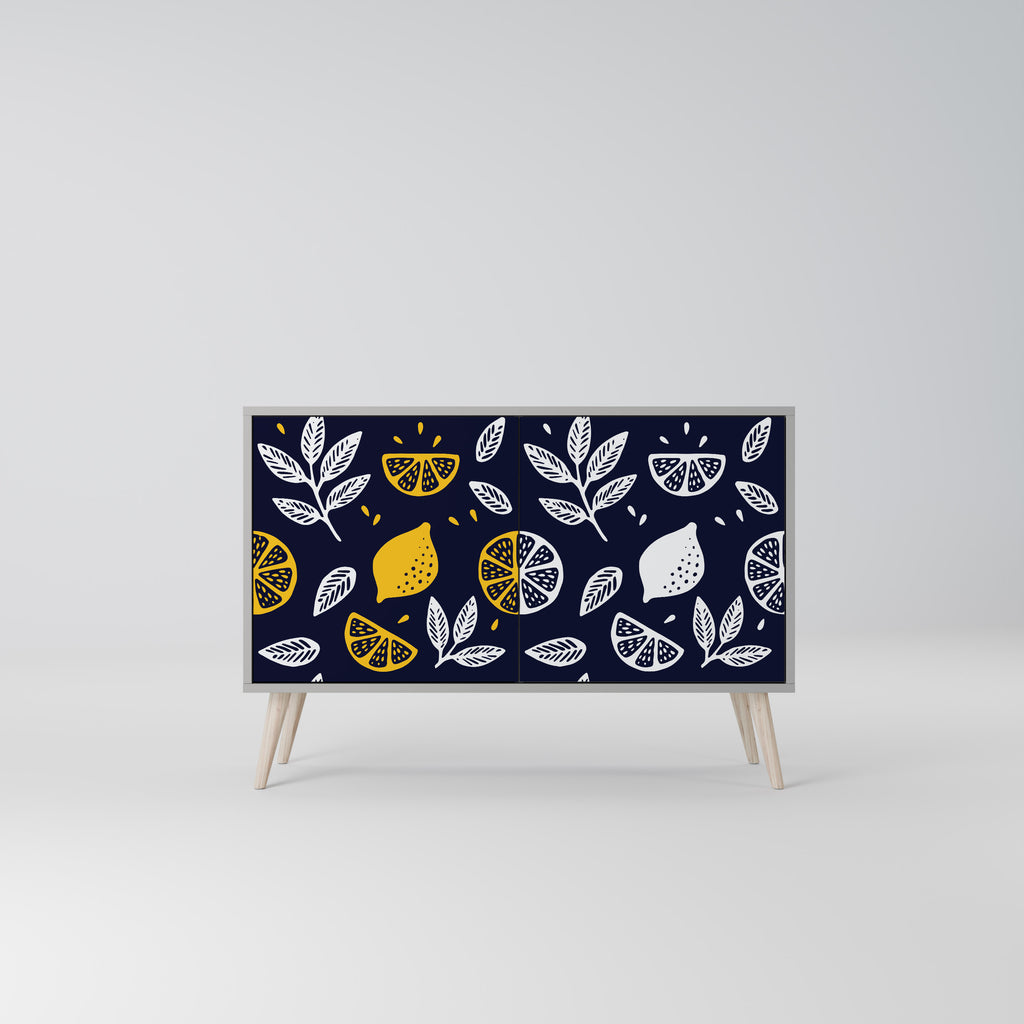 Aparador de 2 puertas CITRUS BLACK AND WHITE en acabado gris