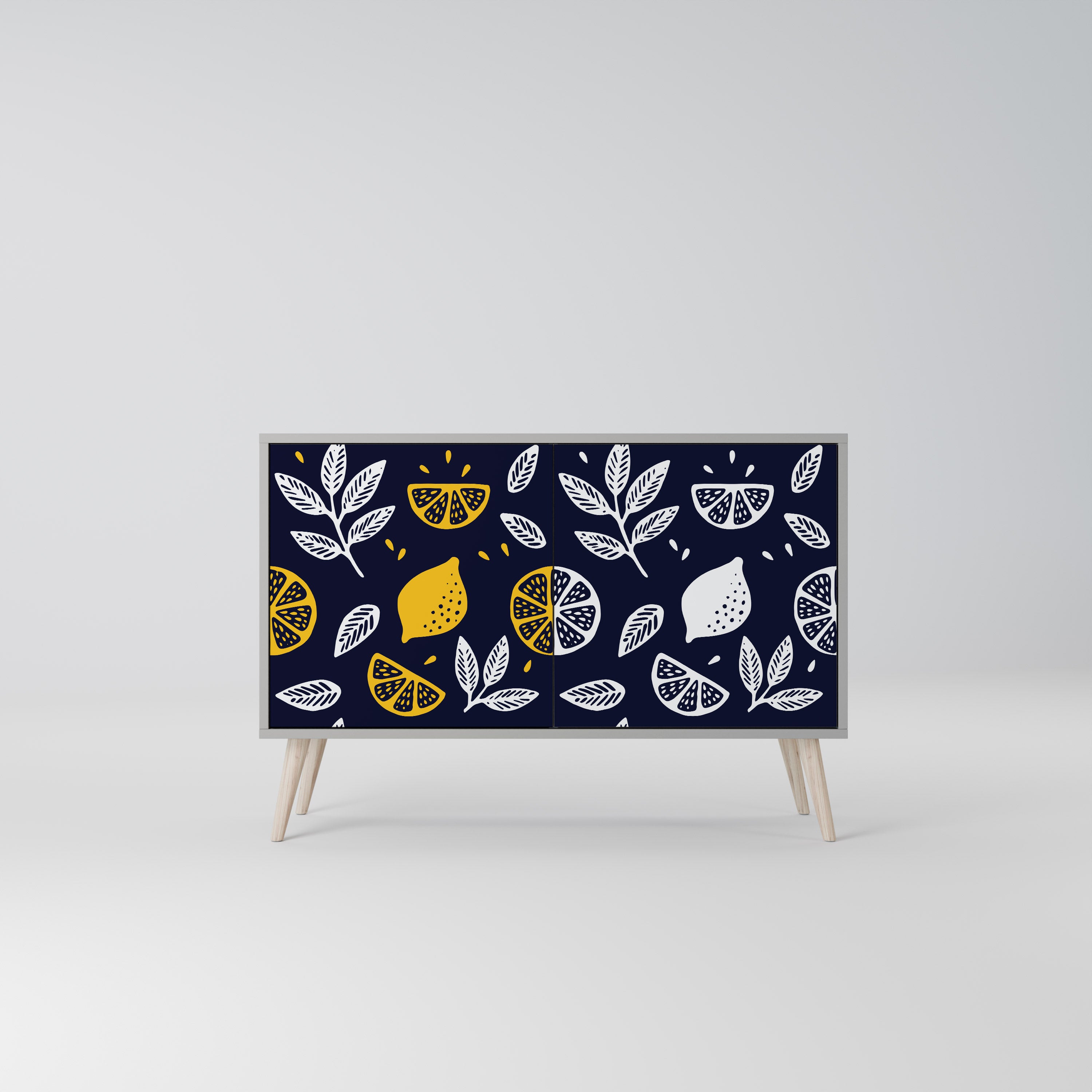 Aparador de 2 puertas CITRUS BLACK AND WHITE en acabado gris