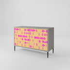 SKATEBOARD ARTISTRY 2-Door Sideboard in Grey Finish