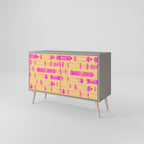 SKATEBOARD ARTISTRY 2-Door Sideboard in Grey Finish