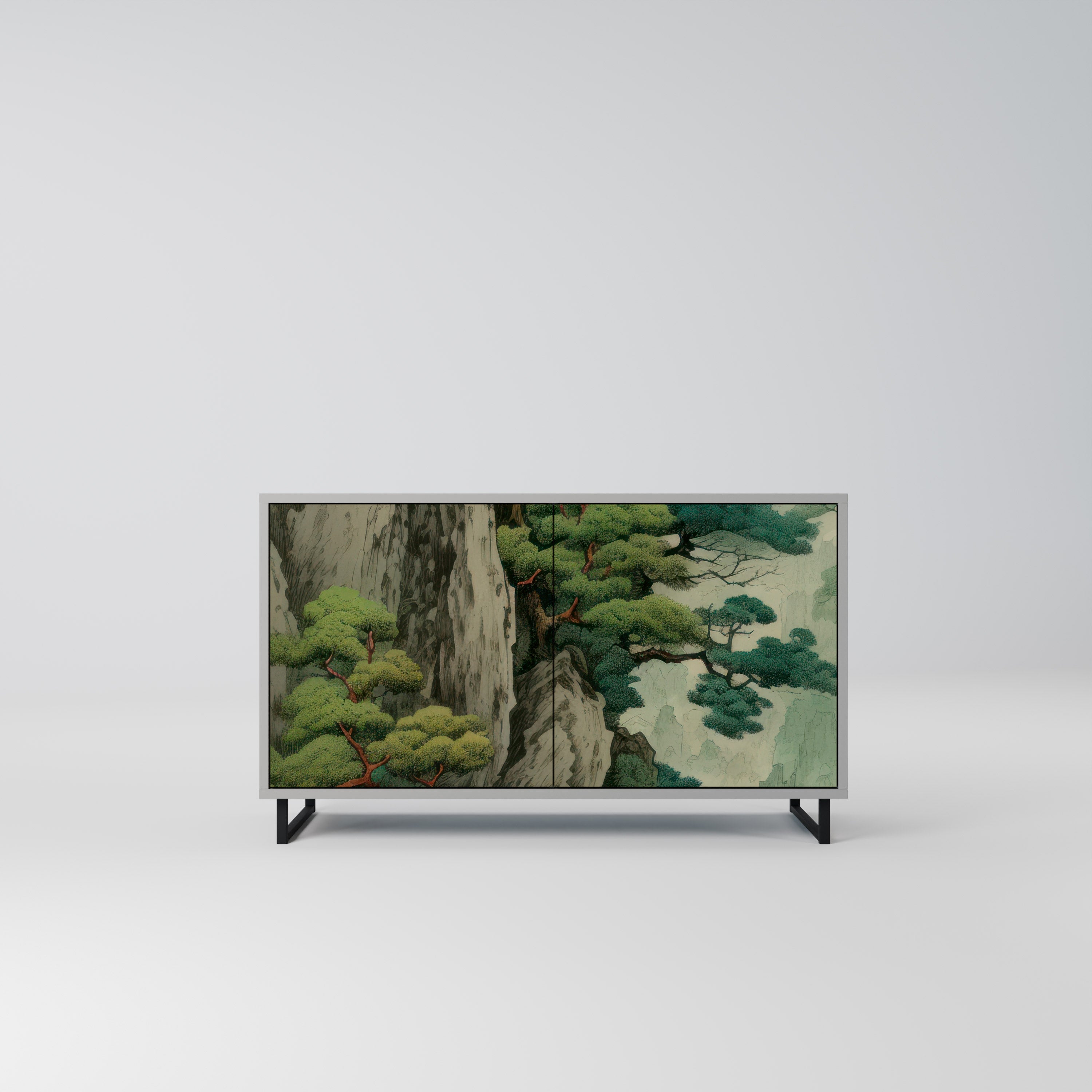 Aparador VERDURE ABYSS de 2 puertas en acabado gris