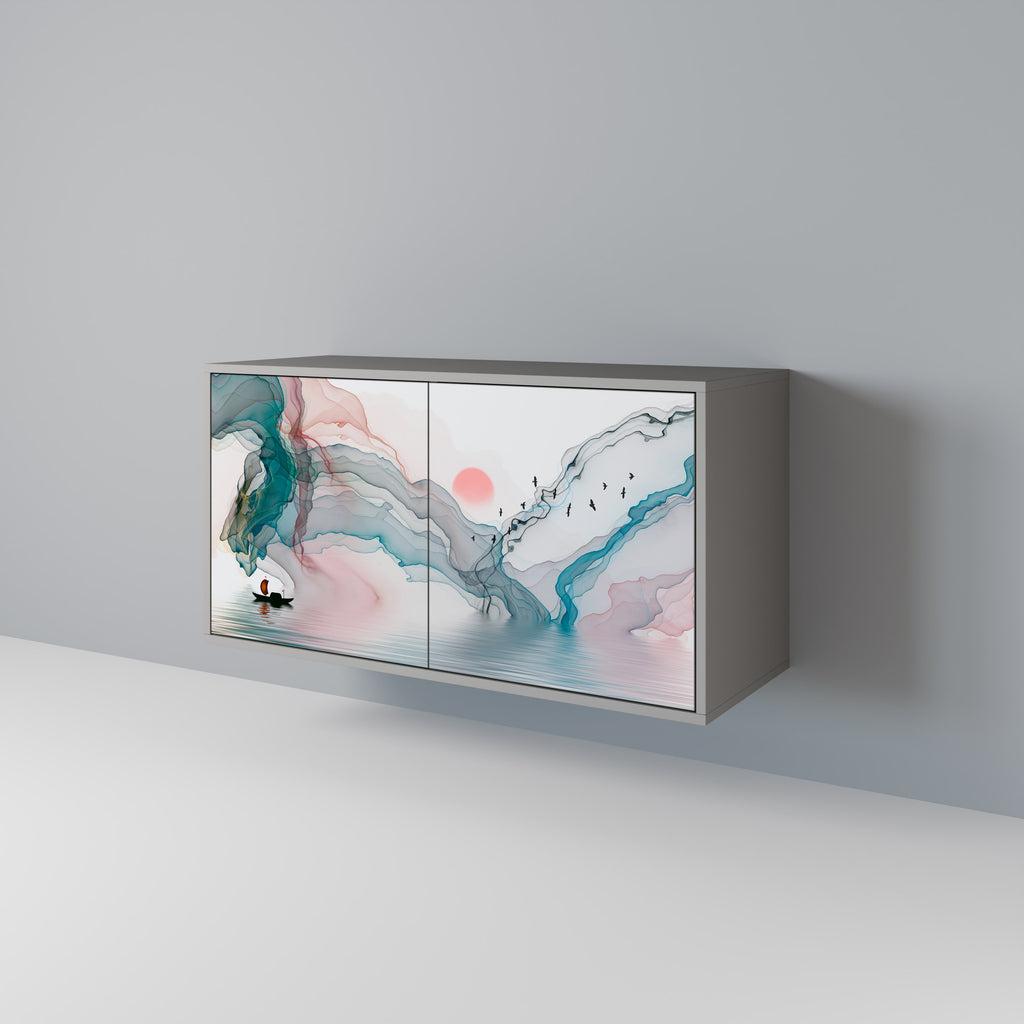 Aparador de 2 puertas VELVET CROSSING en acabado gris