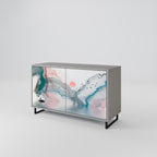 VELVET CROSSING Aparador de 2 Puertas en Acabado Gris