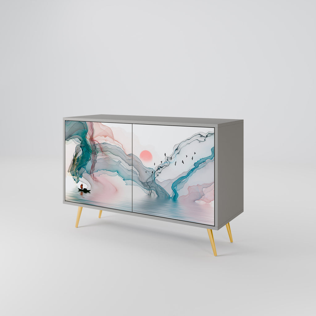 Aparador de 2 puertas VELVET CROSSING en acabado gris