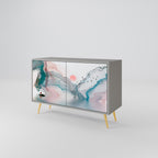 VELVET CROSSING Aparador de 2 Puertas en Acabado Gris