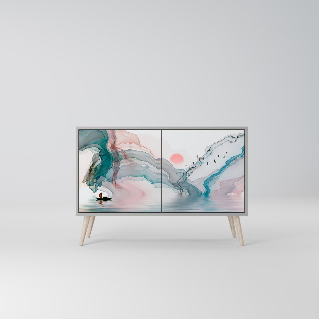 Aparador de 2 puertas VELVET CROSSING en acabado gris