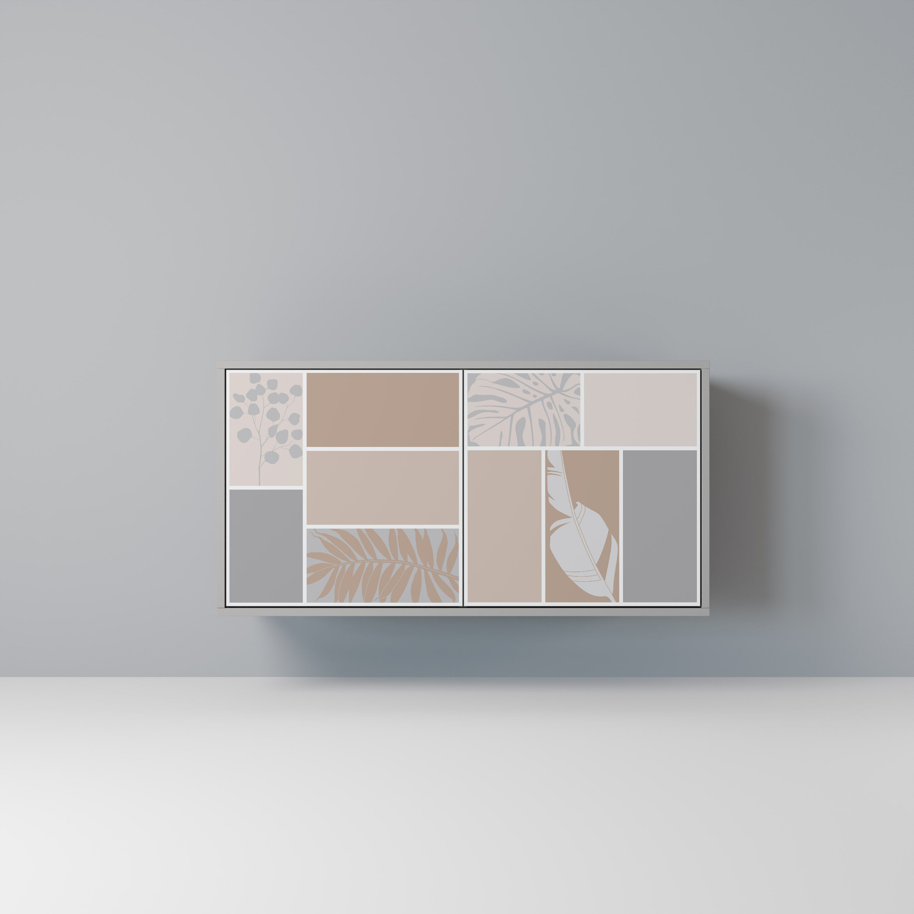 Aparador de 2 puertas TROPICAL SHAPES en acabado gris