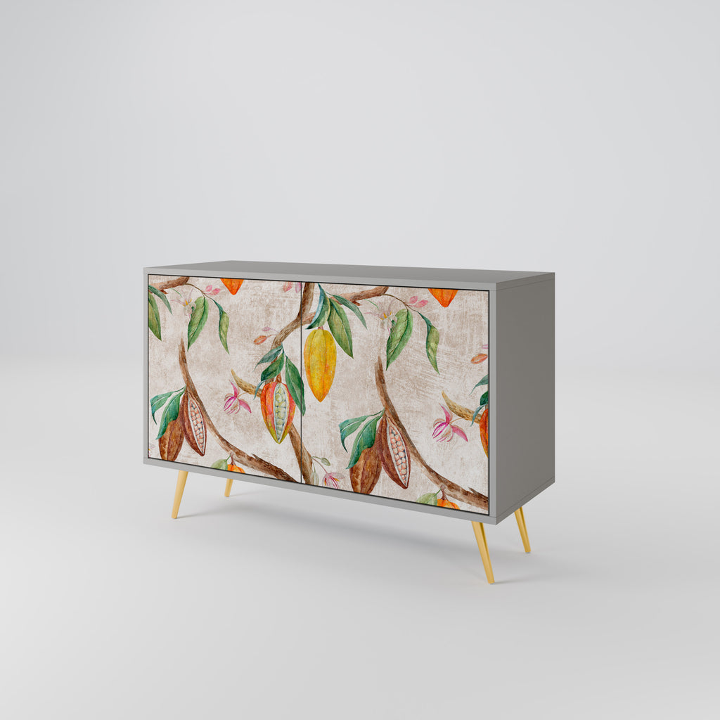 Aparador de 2 puertas COCOA FRUITS en acabado gris