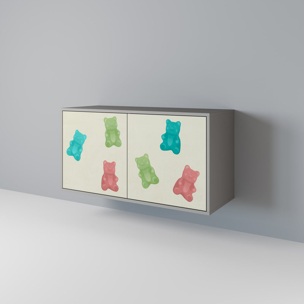 Aparador de 2 puertas GUMMY BEARS en acabado gris