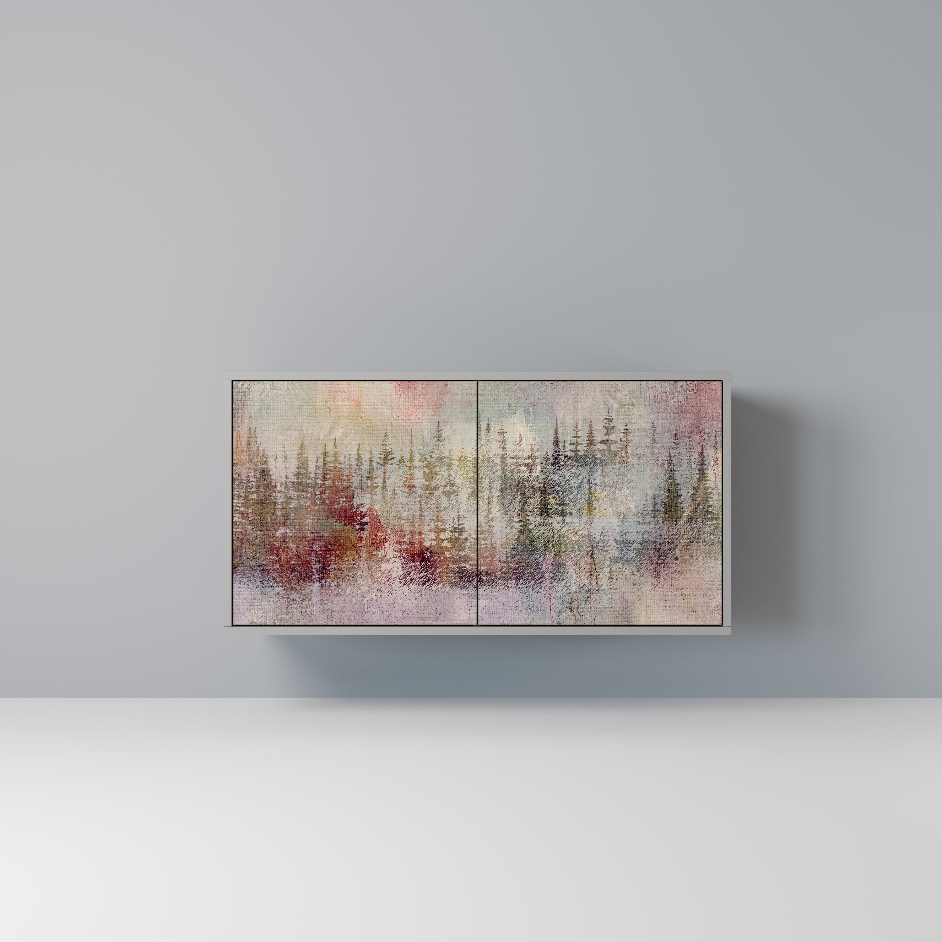 Aparador de 2 puertas VEILED SUMMIT en acabado gris