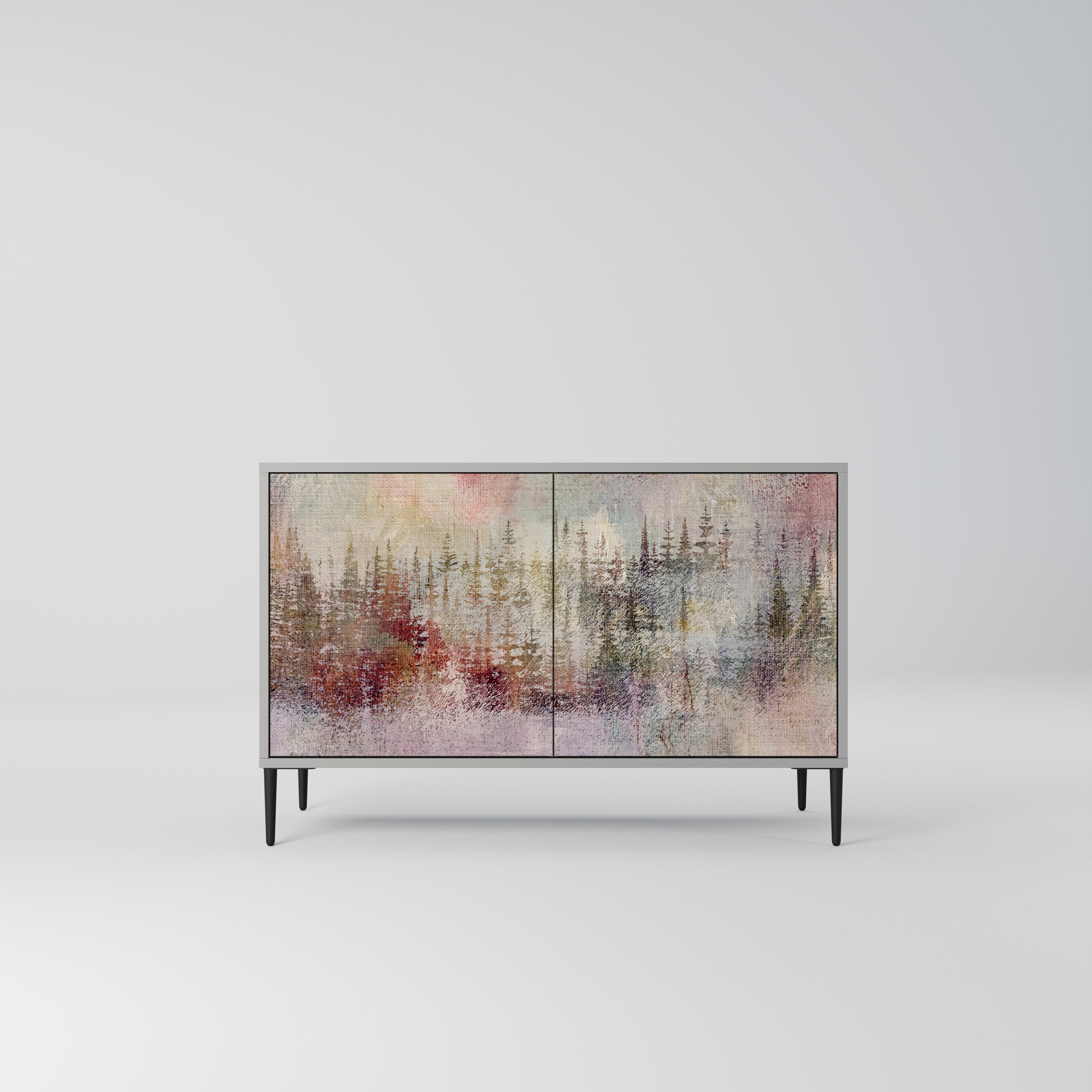 Aparador de 2 puertas VEILED SUMMIT en acabado gris