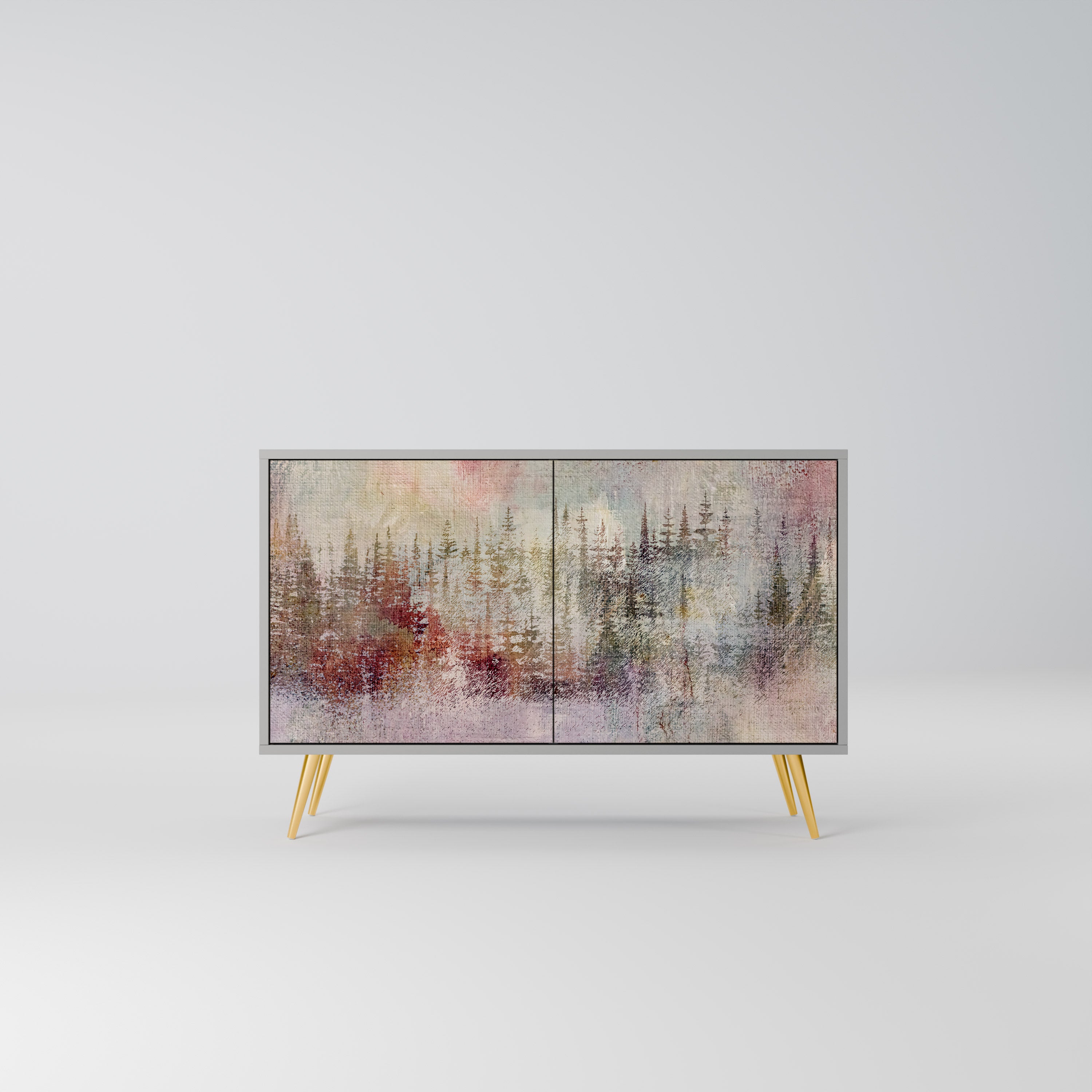 Aparador de 2 puertas VEILED SUMMIT en acabado gris