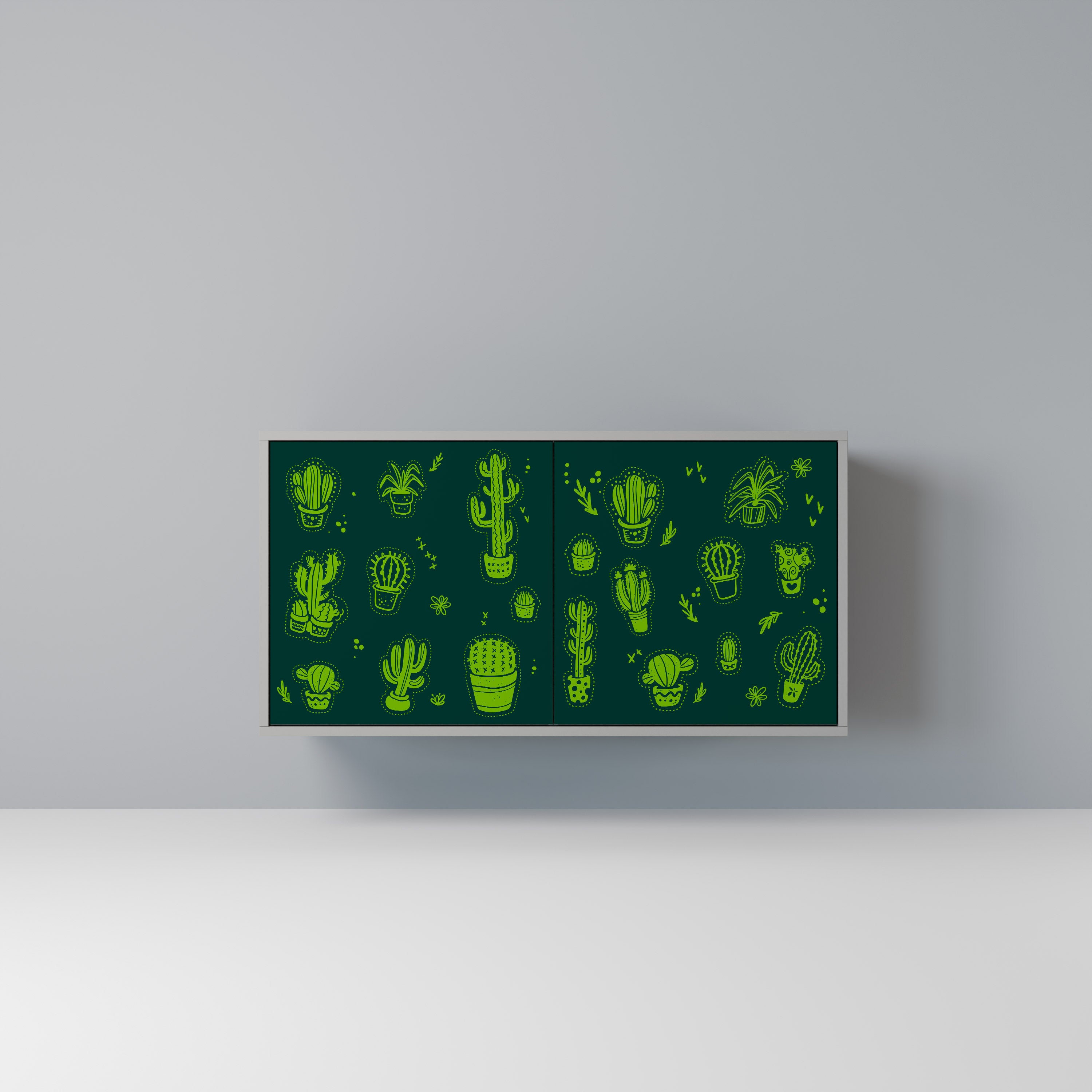 Aparador de 2 puertas DESERT GREEN con acabado gris