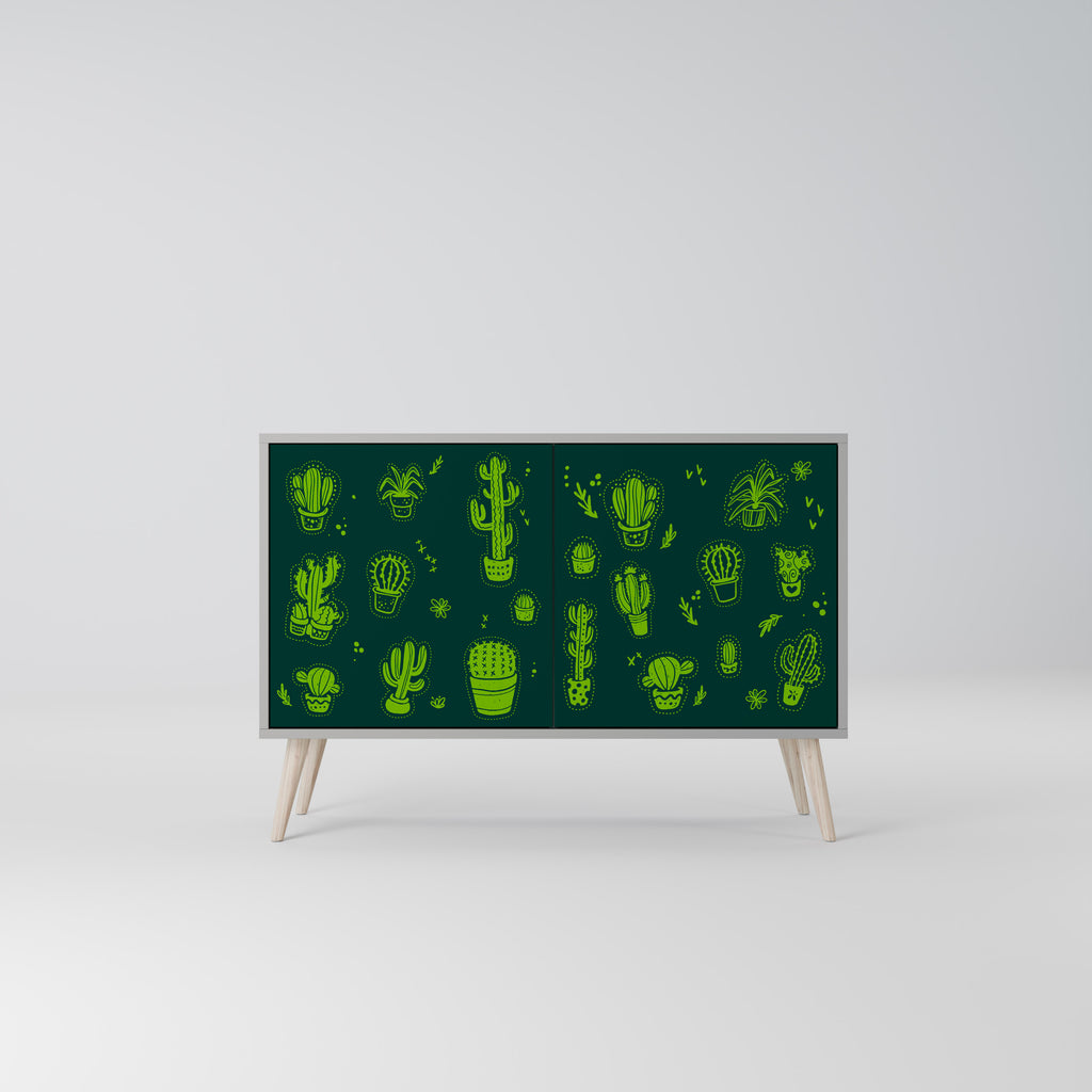 Aparador de 2 puertas DESERT GREEN con acabado gris