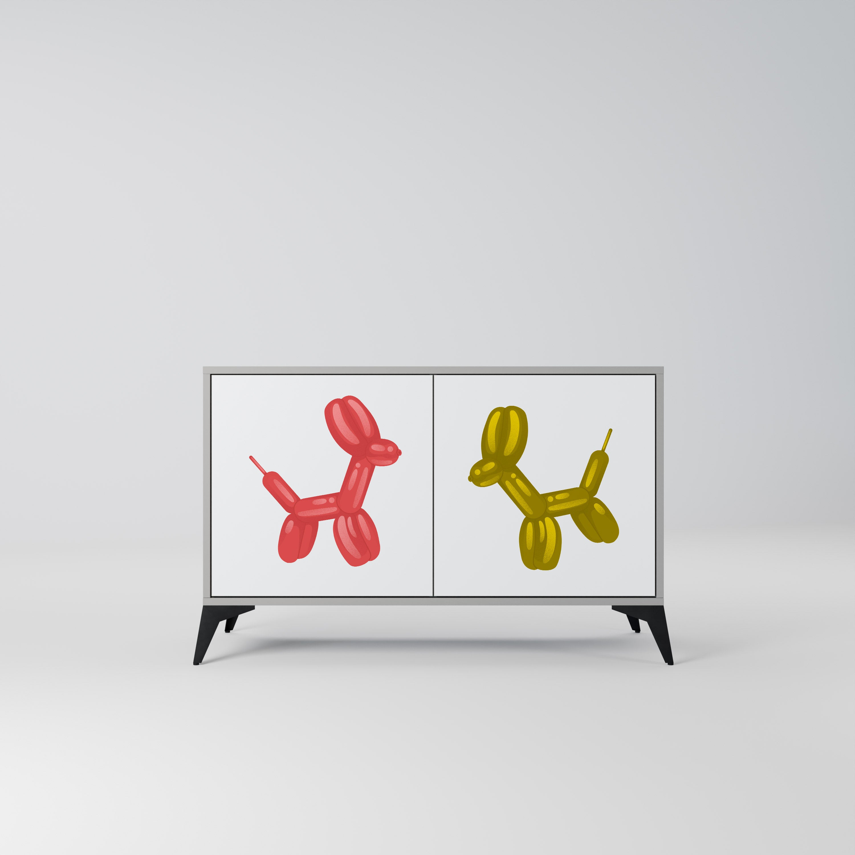 Aparador de 2 puertas CHILDHOOD MEMORY en acabado gris